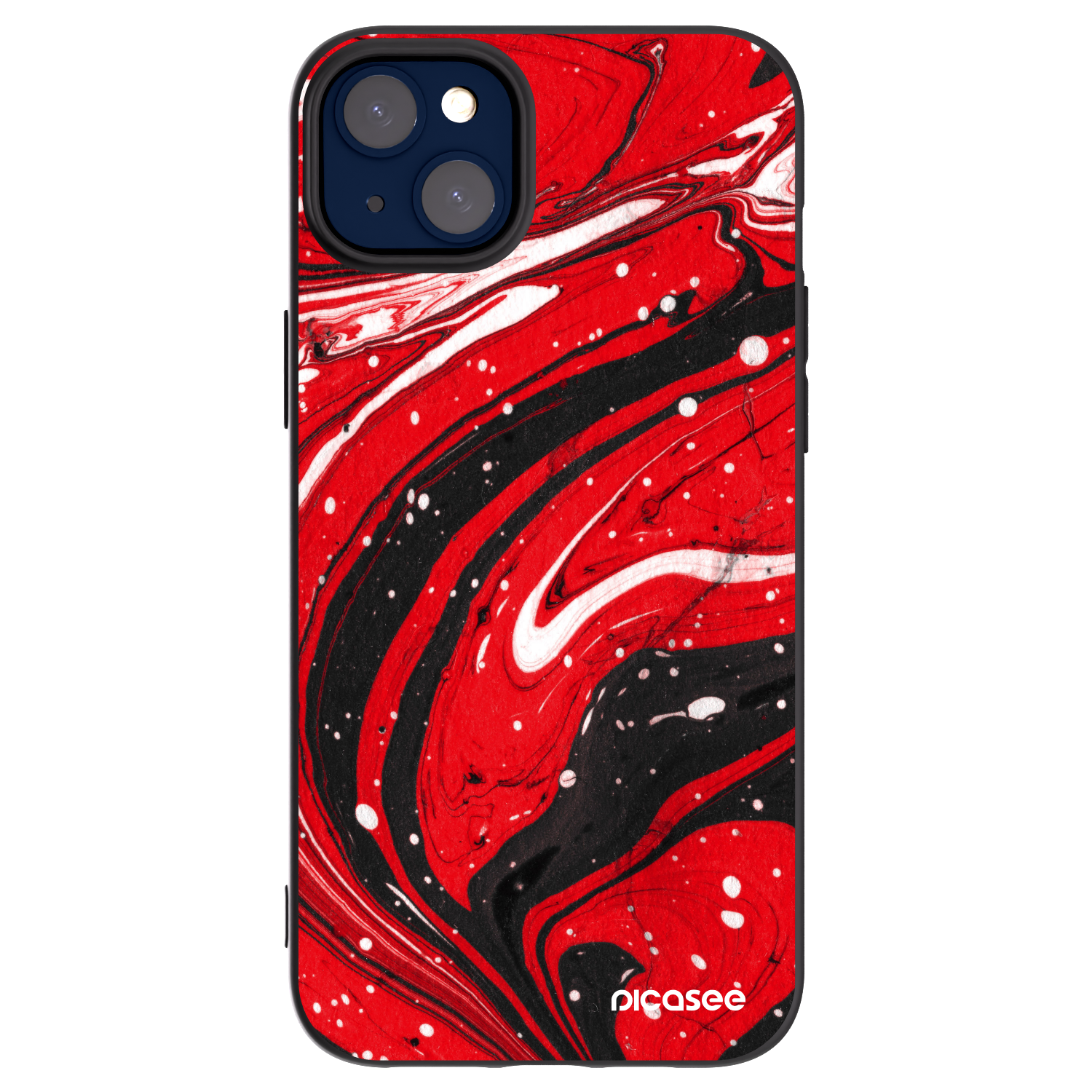 Picasee silikónový čierny obal pre Apple iPhone 14 Plus - Red black