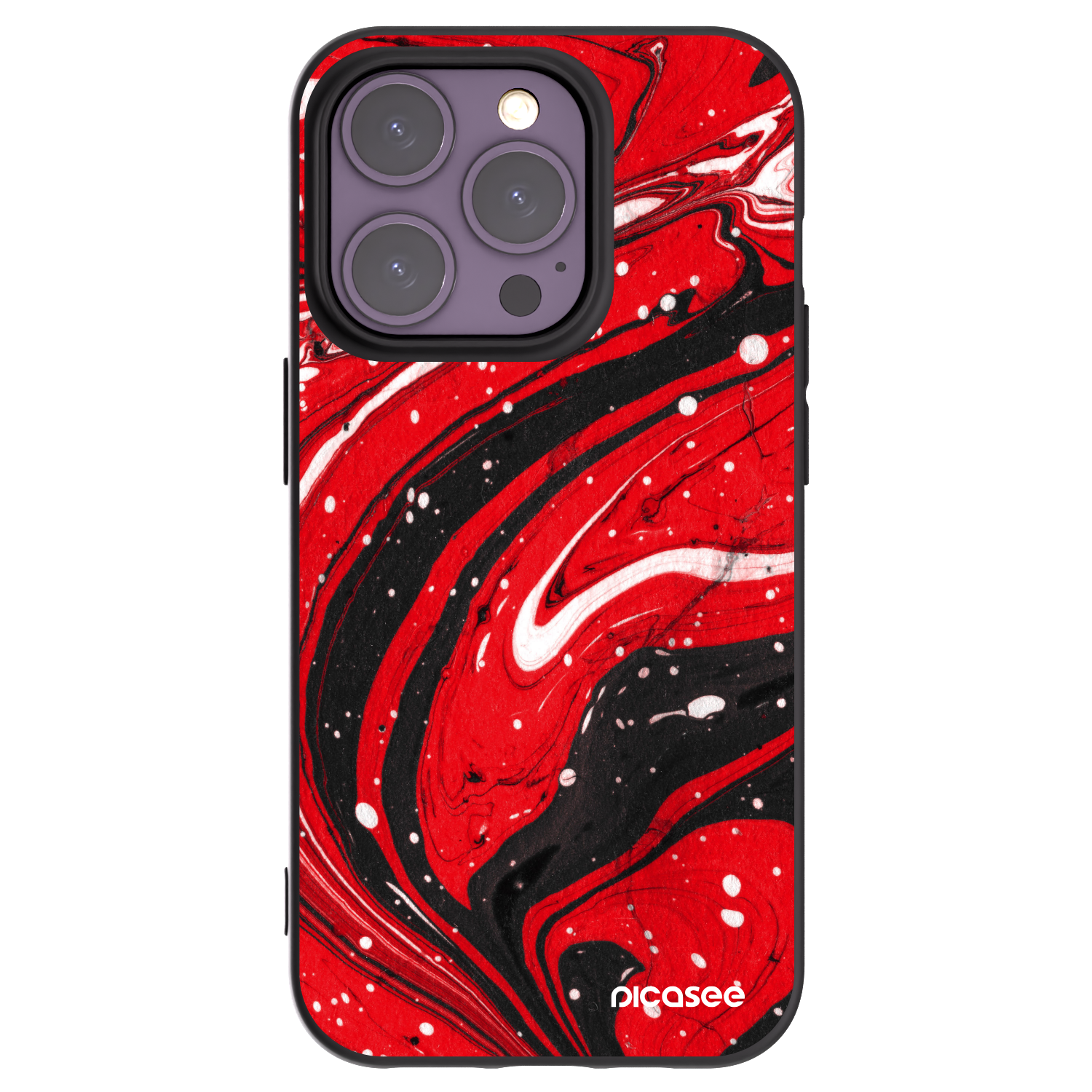 Picasee silikónový čierny obal pre Apple iPhone 14 Pro - Red black