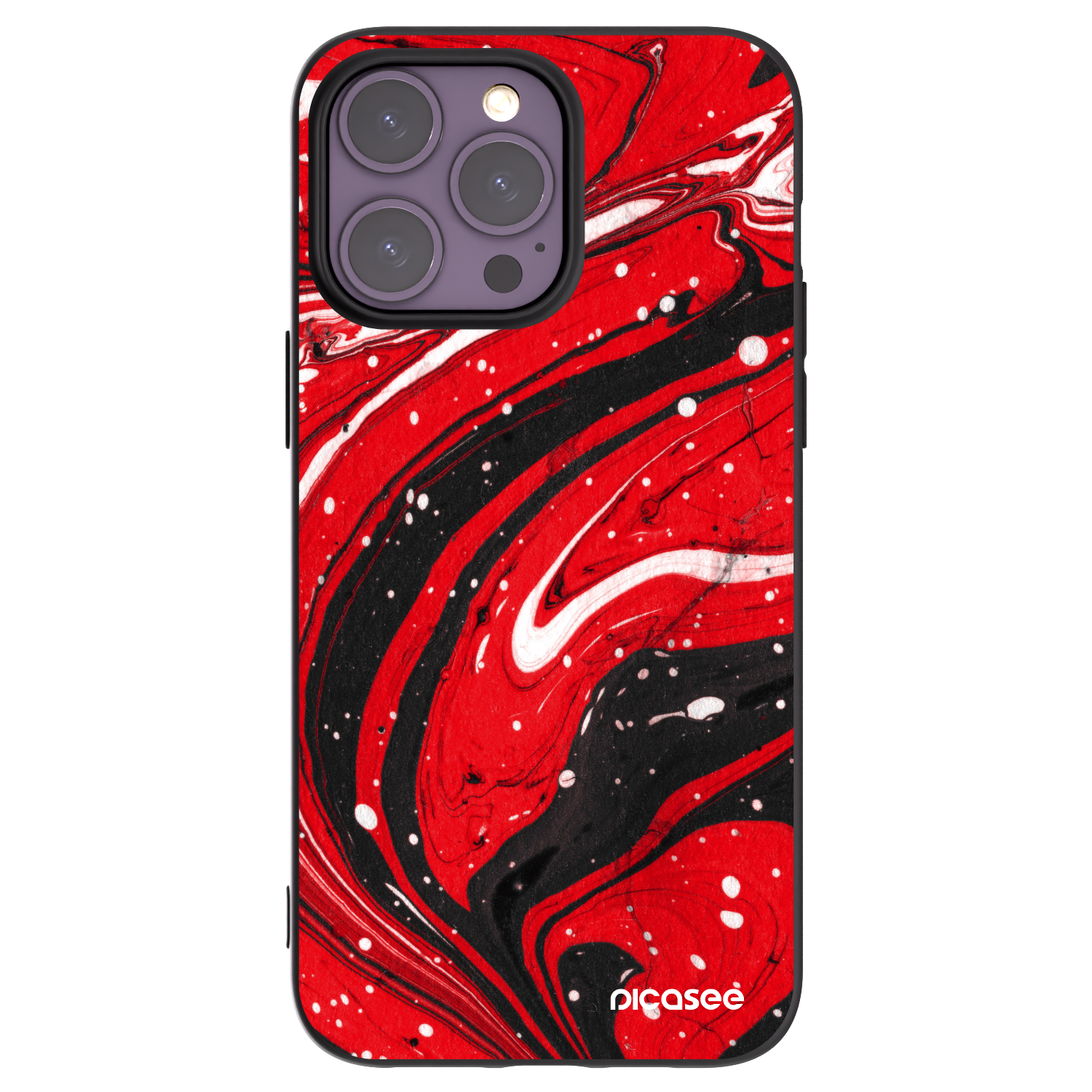 Picasee silikónový čierny obal pre Apple iPhone 14 Pro Max - Red black