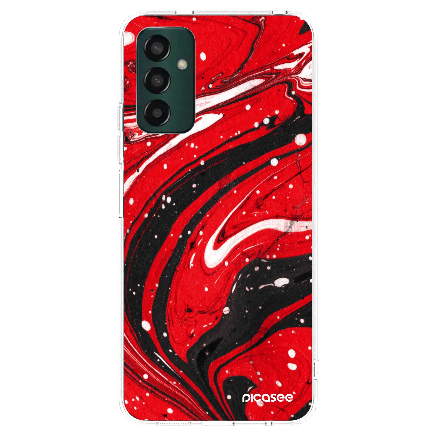 Picasee silikónový prehľadný obal pre Samsung Galaxy M13 M135F - Red black