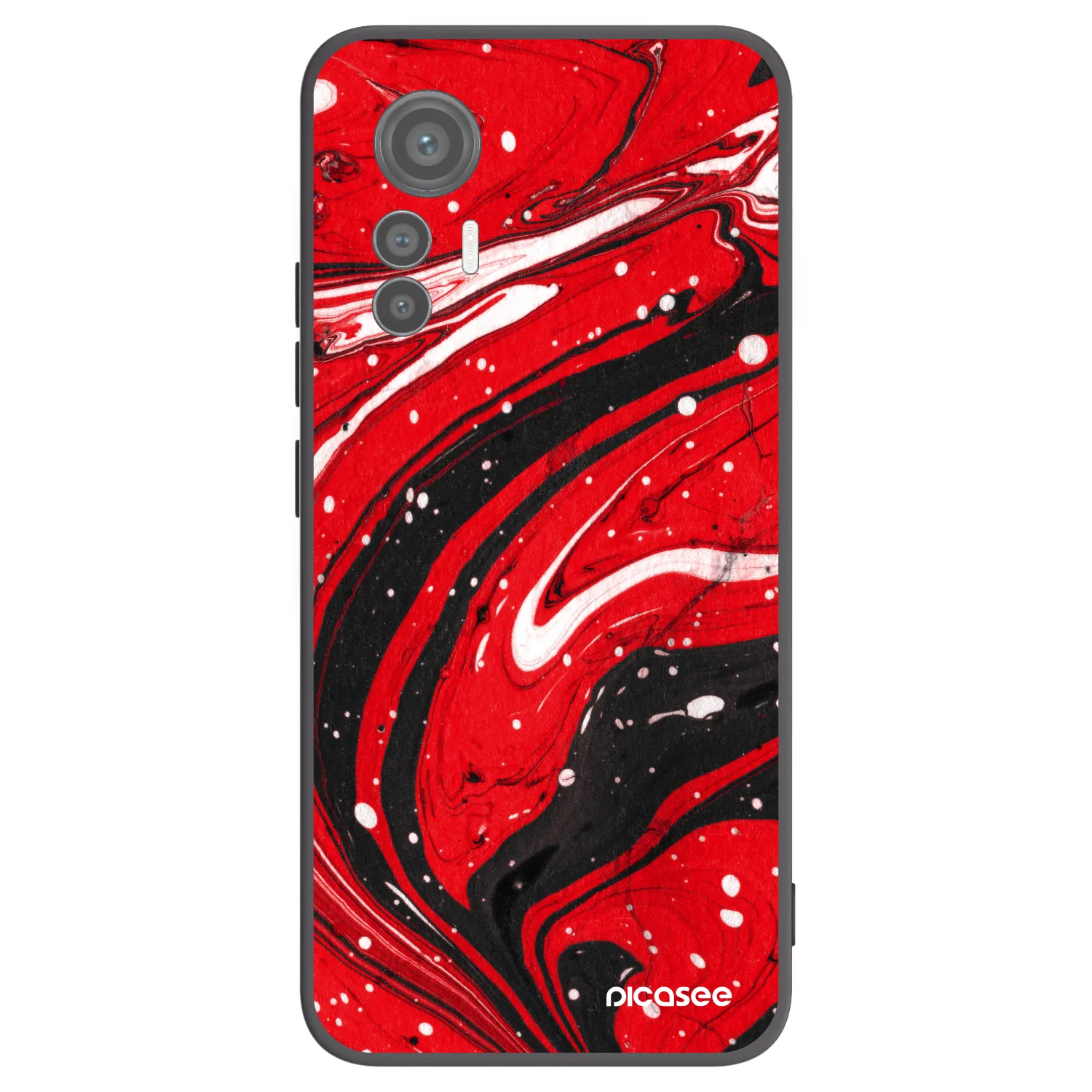 Picasee silikónový čierny obal pre Xiaomi 12 Lite - Red black