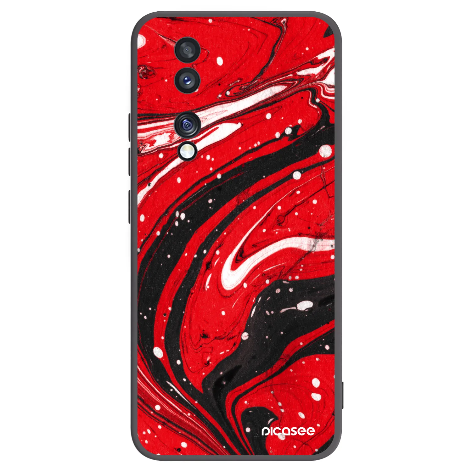 Picasee silikónový čierny obal pre Honor 70 - Red black