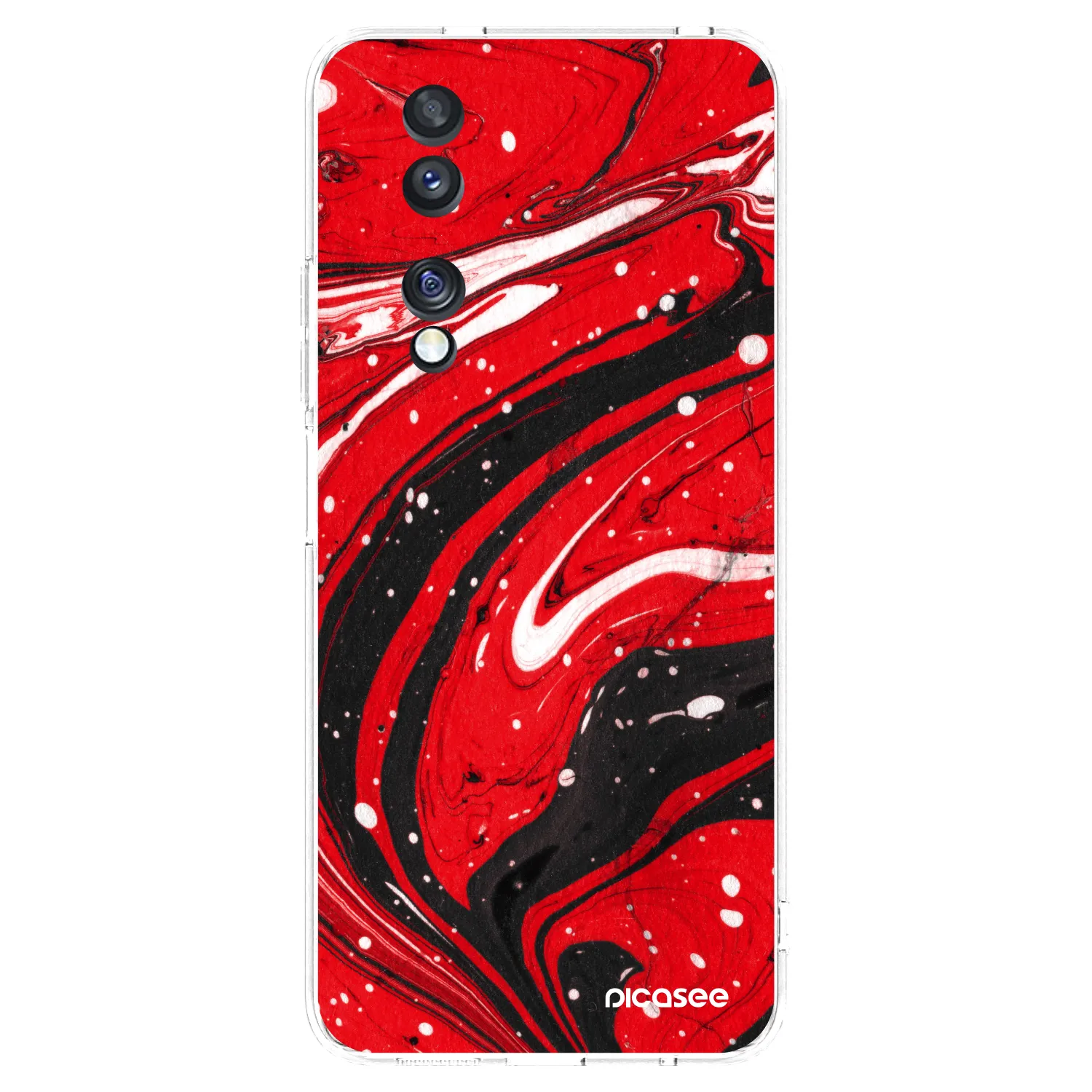 Picasee silikónový prehľadný obal pre Honor 70 - Red black
