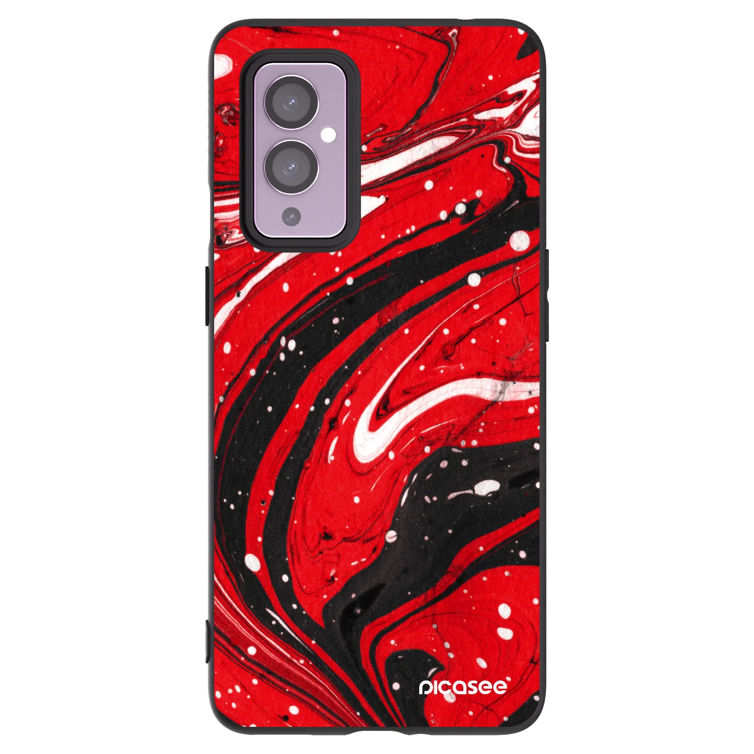 Picasee silikónový čierny obal pre OnePlus 9 - Red black