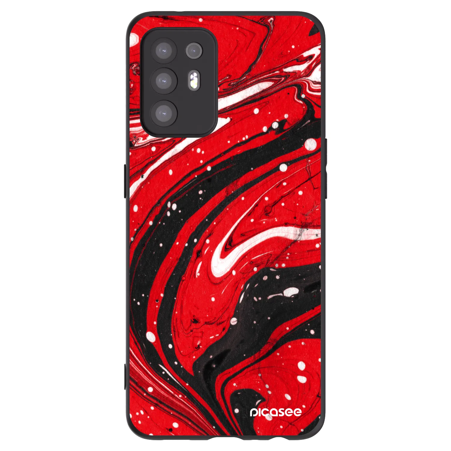 Picasee silikónový čierny obal pre OPPO A94 5G - Red black