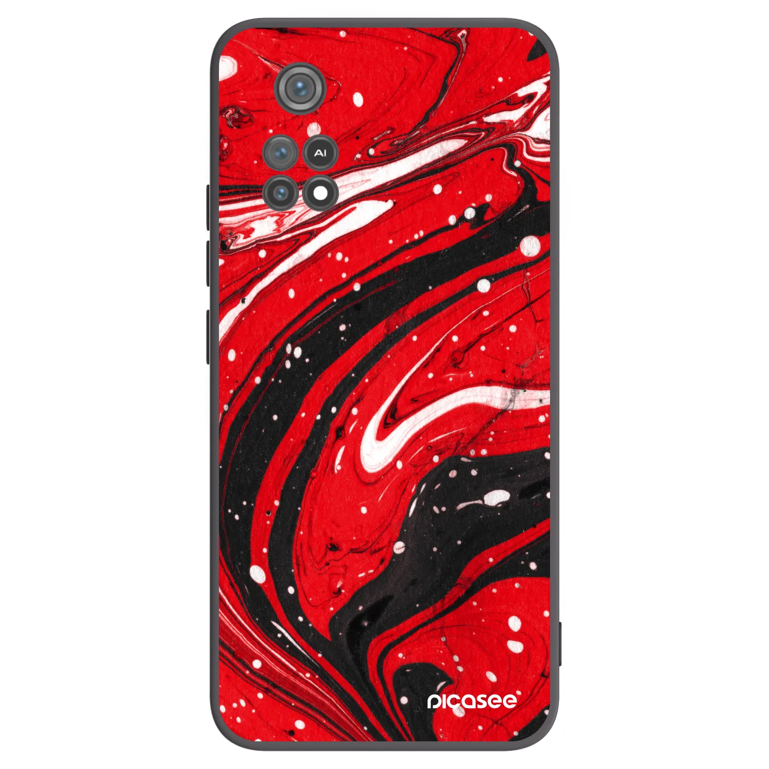 Picasee silikónový čierny obal pre Xiaomi Poco M4 Pro - Red black