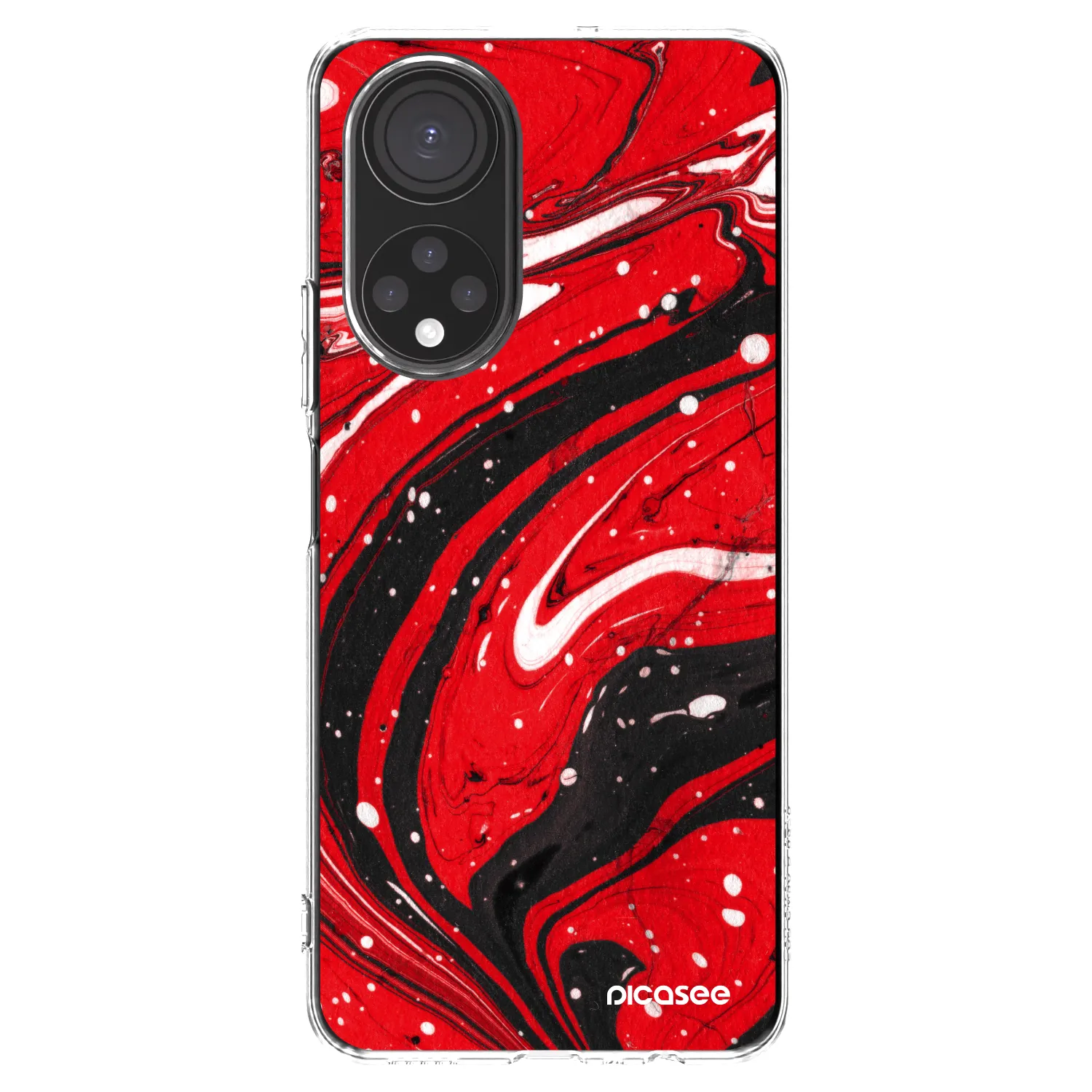 Picasee silikónový prehľadný obal pre Honor X7 - Red black