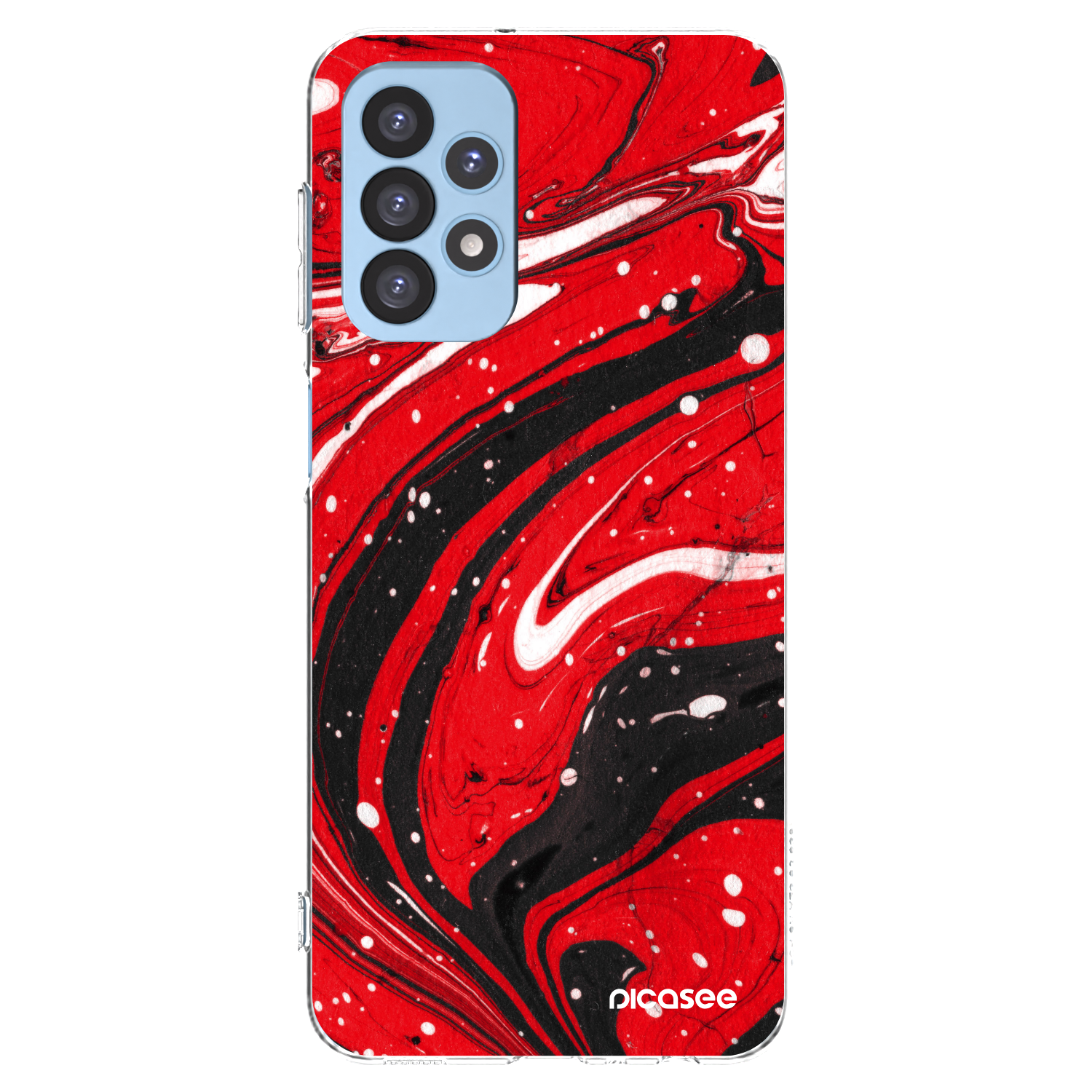 Picasee silikónový prehľadný obal pre Samsung Galaxy A23 A235F 4G - Red black