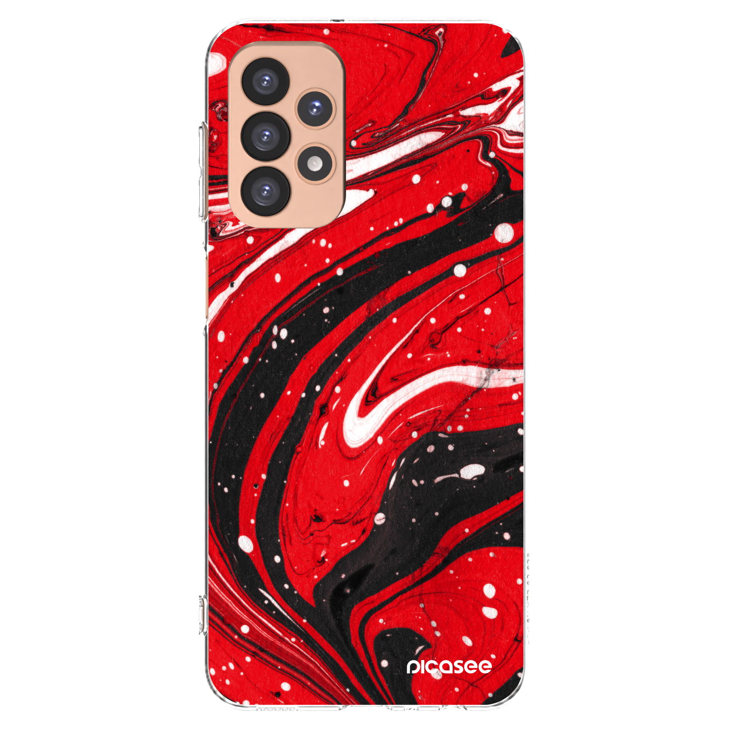 Silikónový prehľadný obal pre Samsung Galaxy A23 A236B 5G - Red black