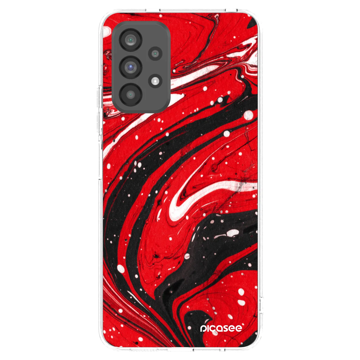 Picasee silikónový prehľadný obal pre Samsung Galaxy A73 5G - Red black