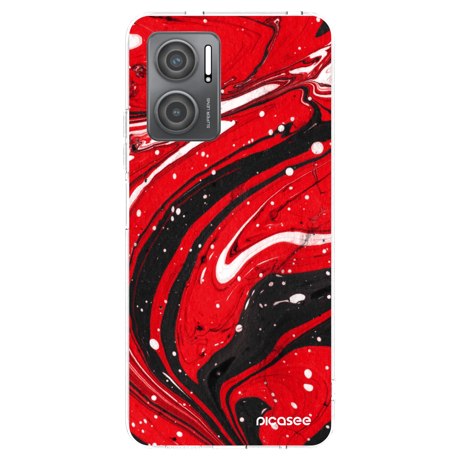 Silikónový prehľadný obal pre Xiaomi Redmi 10 5G - Red black
