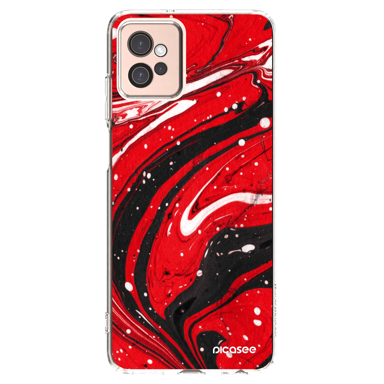 Picasee silikónový prehľadný obal pre Motorola Moto G32 - Red black