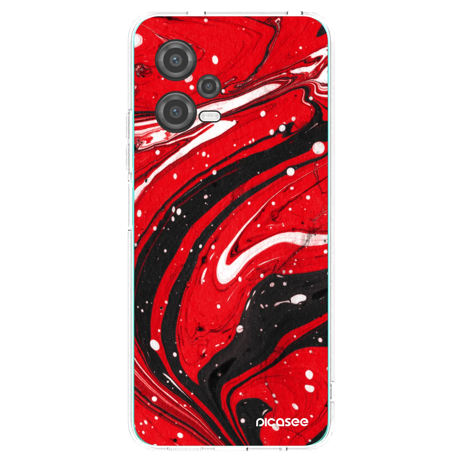 Picasee silikónový prehľadný obal pre Xiaomi Poco X5 - Red black
