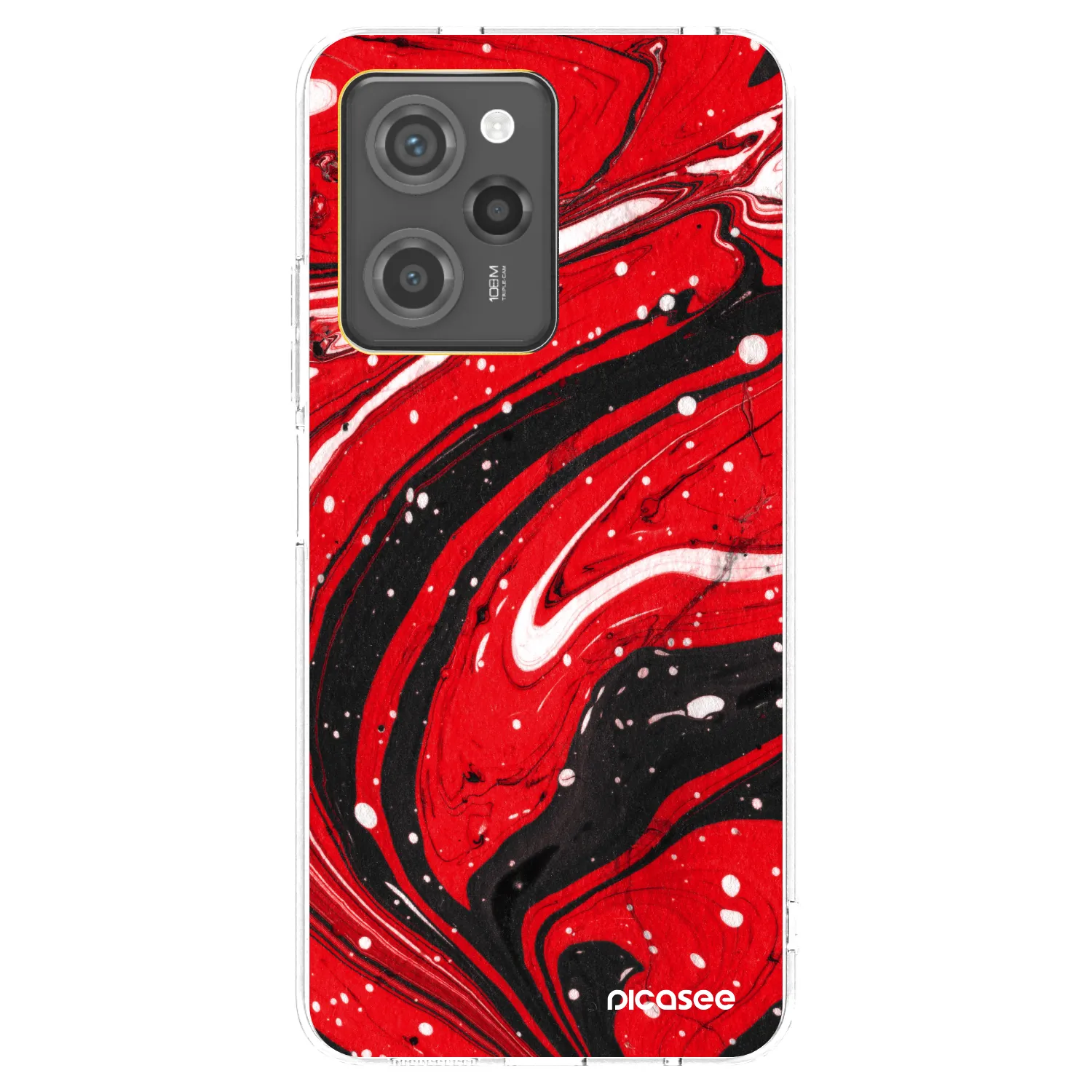 Picasee silikónový prehľadný obal pre Xiaomi Poco X5 Pro - Red black