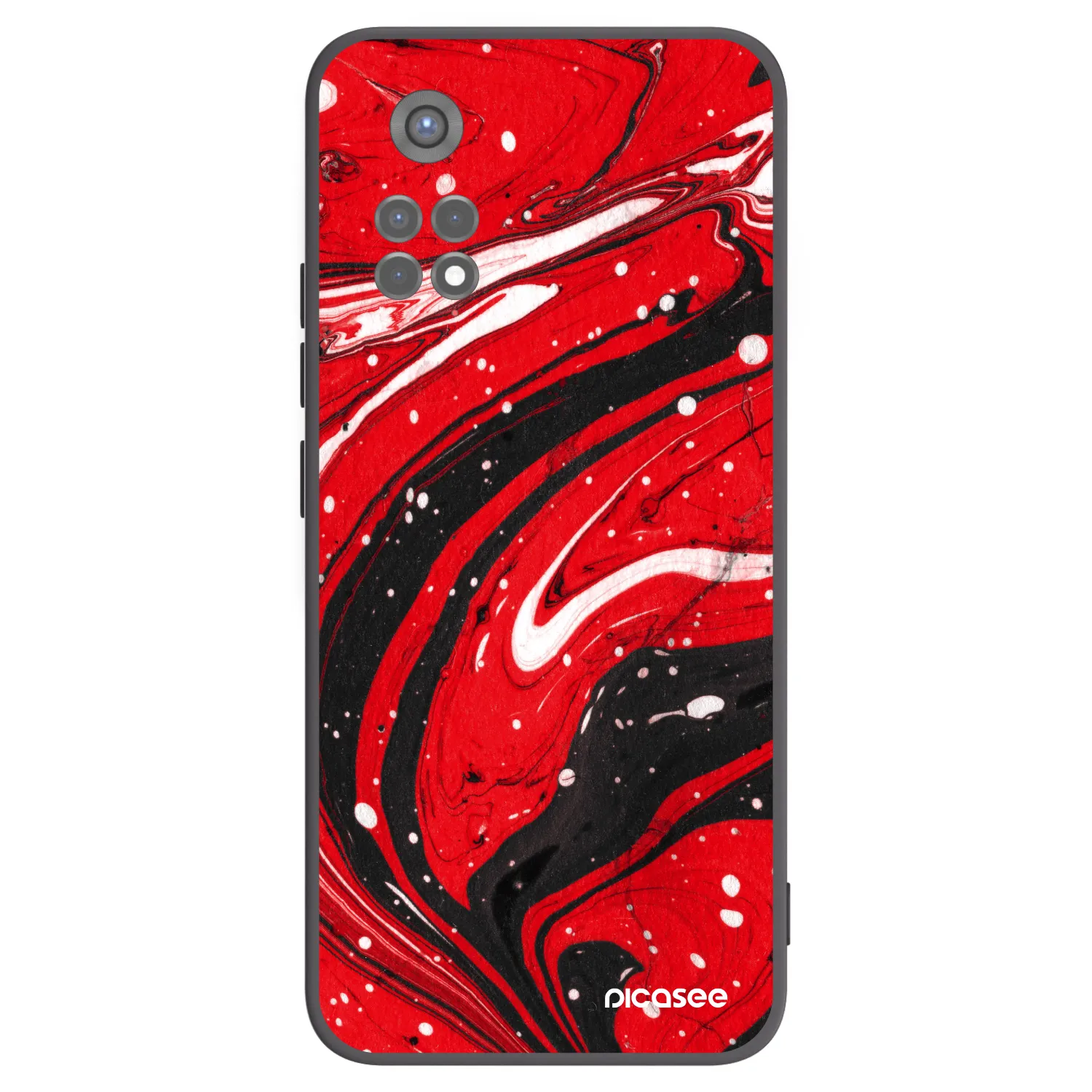 Picasee silikónový čierny obal pre Xiaomi Redmi Note 11S 5G - Red black
