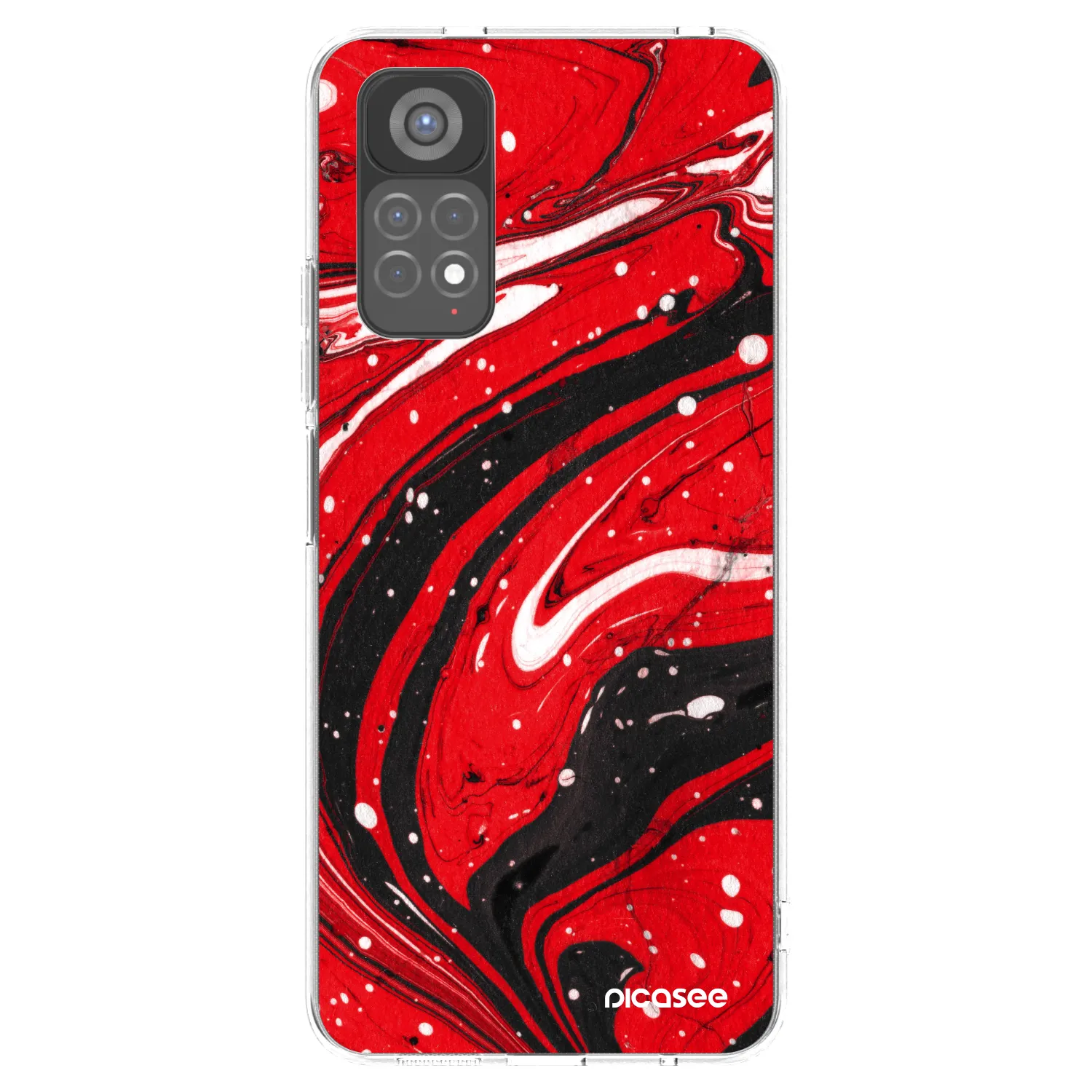 Picasee silikónový prehľadný obal pre Xiaomi Redmi Note 11S 5G - Red black
