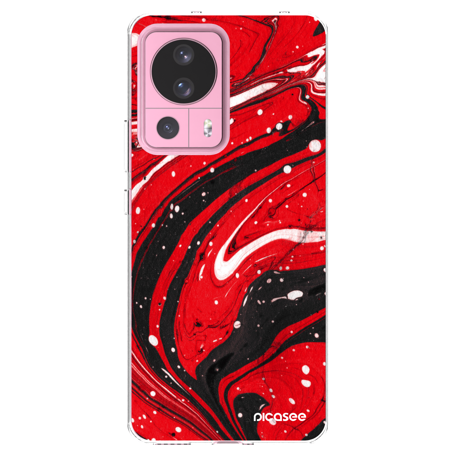 Picasee silikónový prehľadný obal pre Xiaomi 13 Lite - Red black