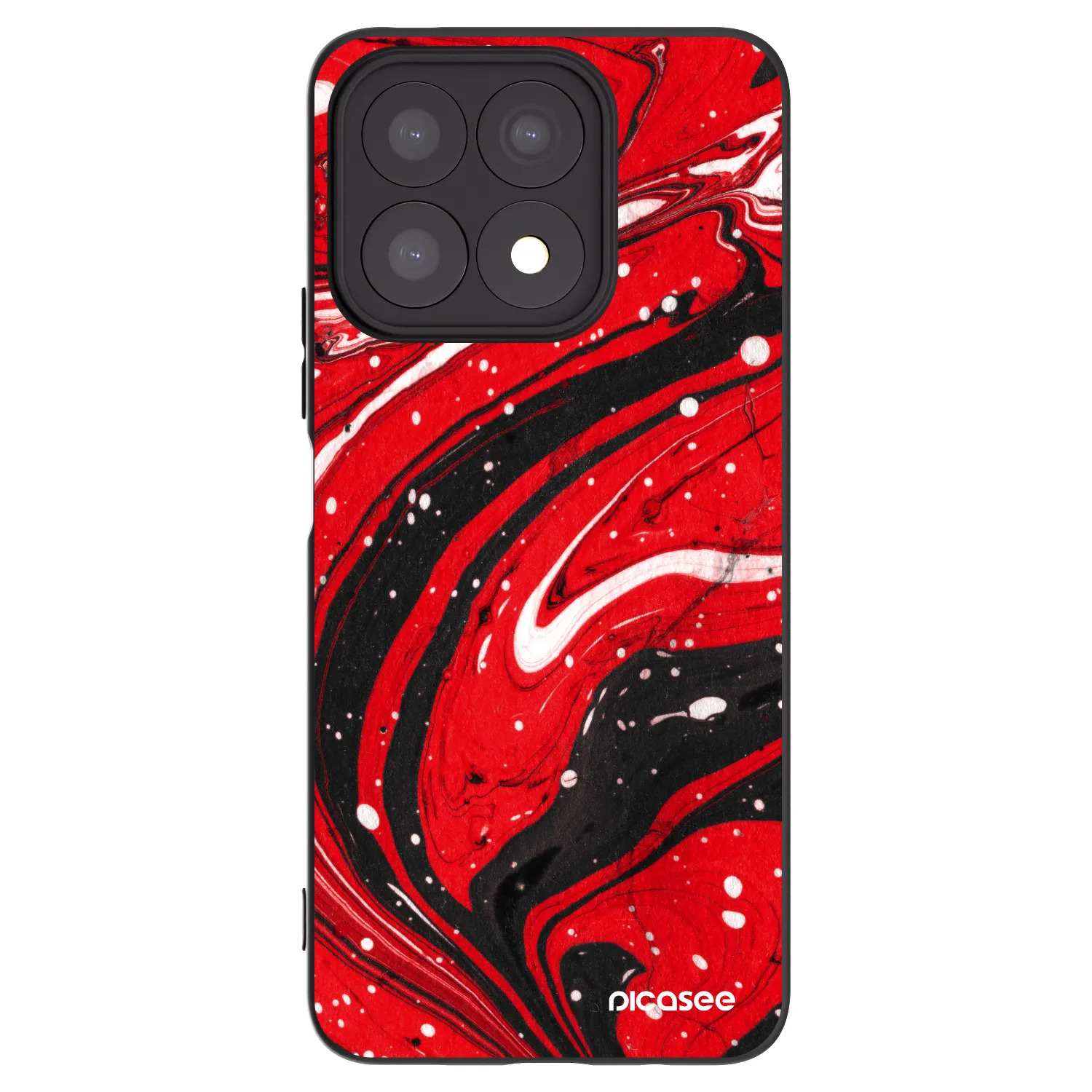 Picasee silikónový čierny obal pre Honor X8a - Red black