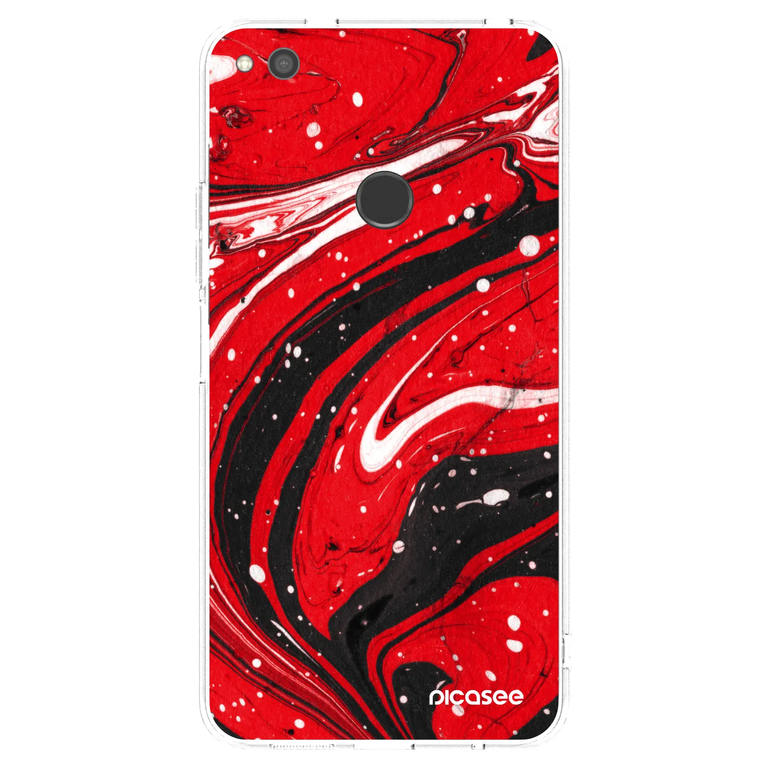 Picasee silikónový prehľadný obal pre Huawei P9 Lite 2017 - Red black