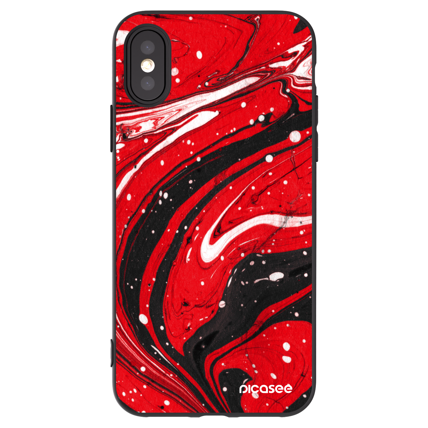 Picasee silikónový čierny obal pre Apple iPhone X/XS - Red black