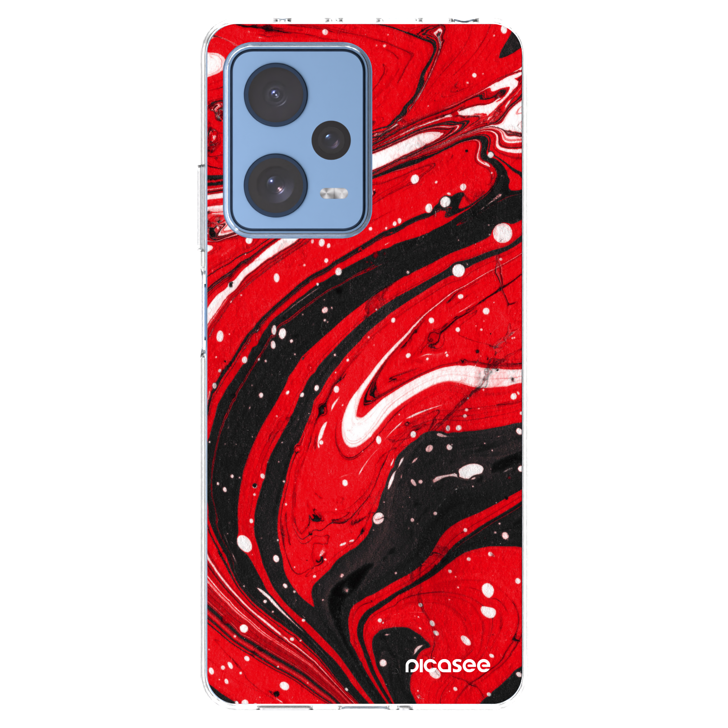 Picasee silikónový prehľadný obal pre Xiaomi Redmi Note 12 Pro 5G - Red black