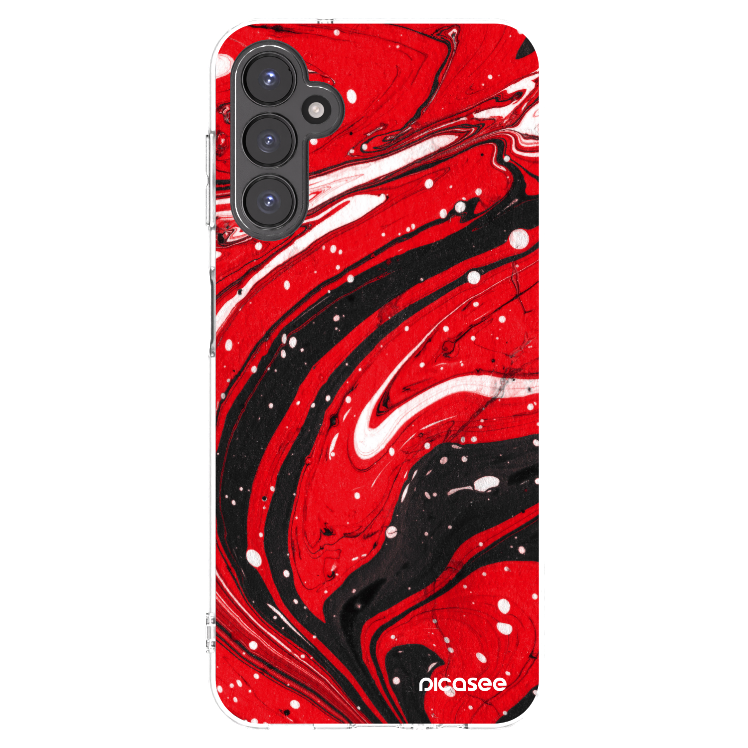 Picasee silikónový prehľadný obal pre Samsung Galaxy A14 4G A145R - Red black