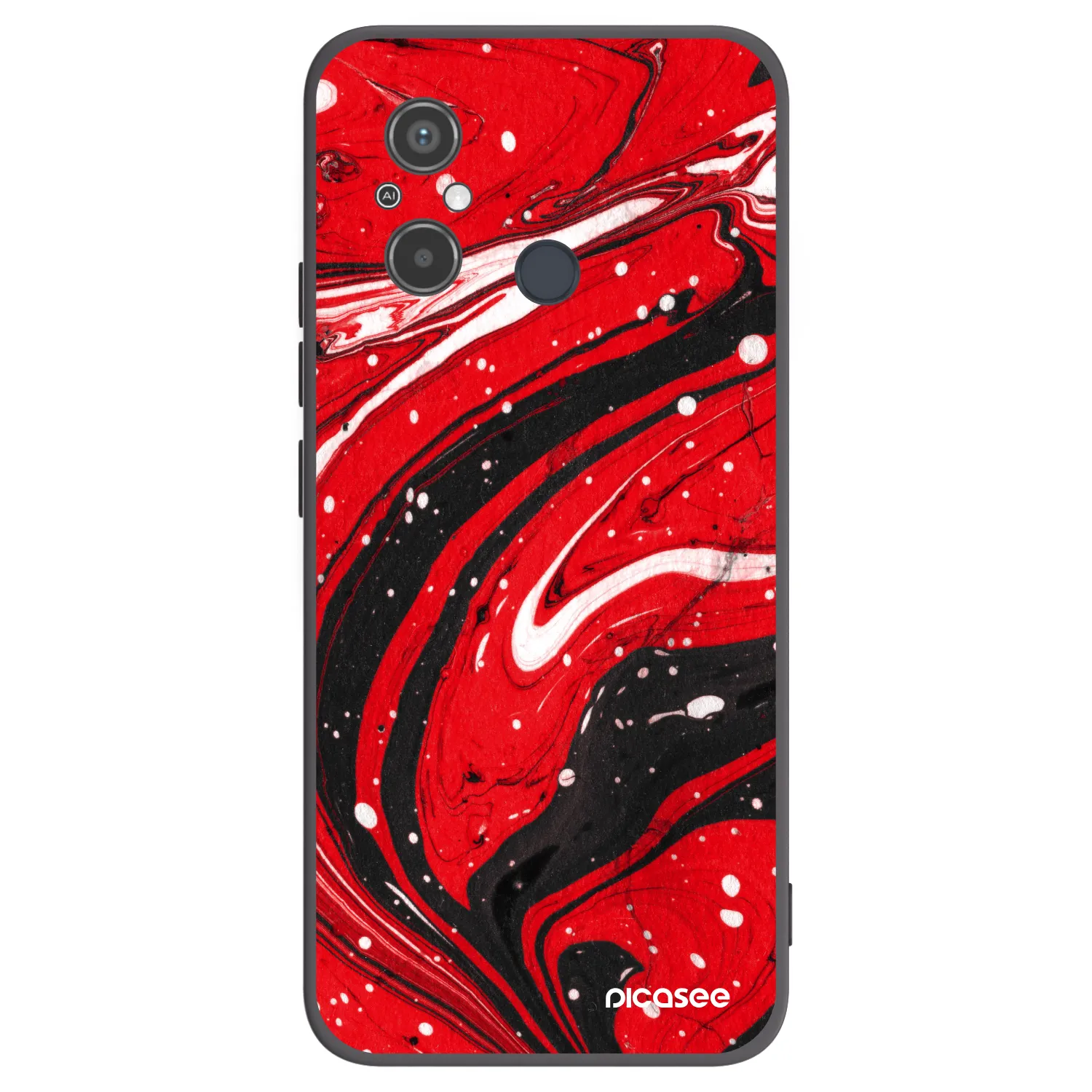 Picasee silikónový čierny obal pre Xiaomi Redmi 12C - Red black