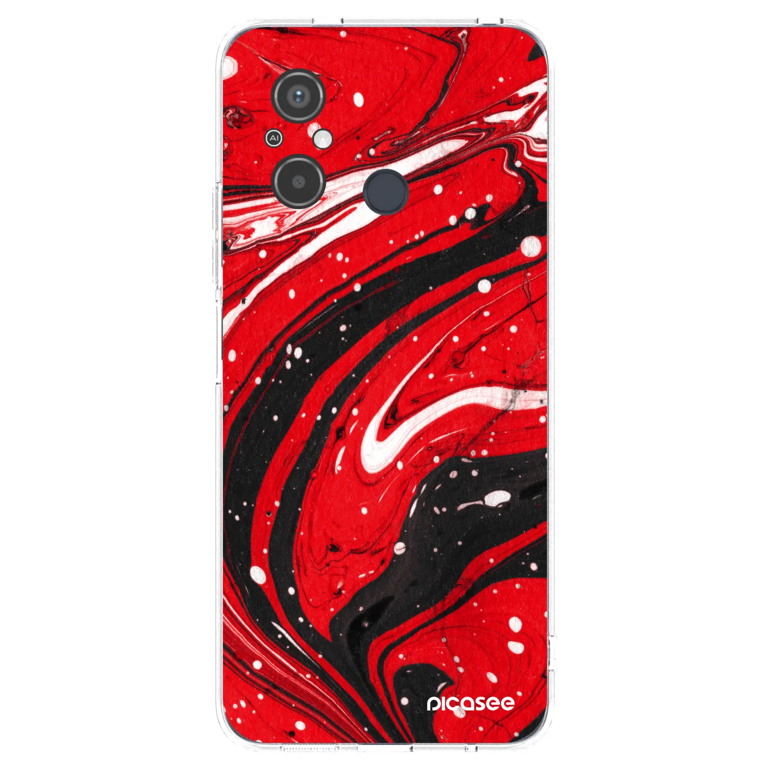 Picasee silikónový prehľadný obal pre Xiaomi Redmi 12C - Red black