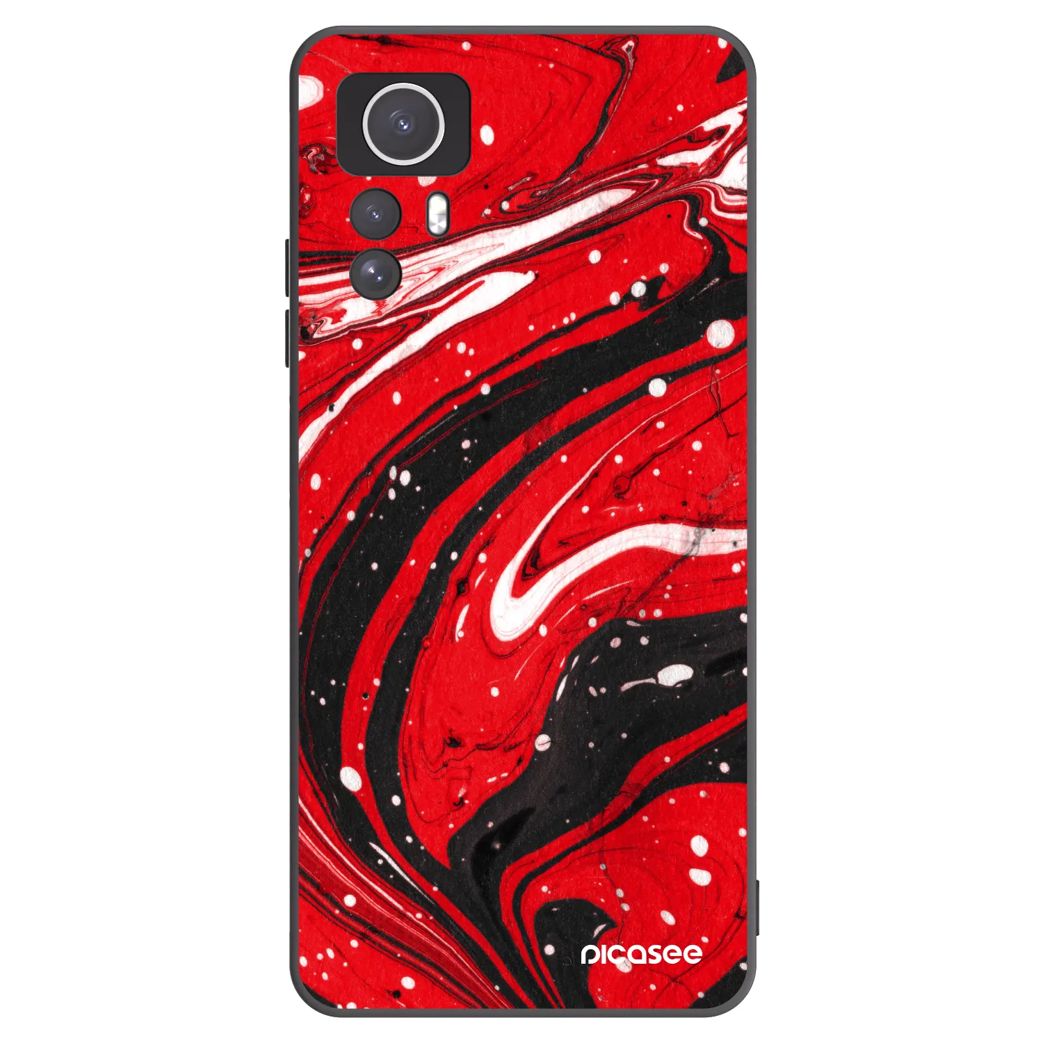 Picasee silikónový čierny obal pre Xiaomi Redmi Note 12S - Red black