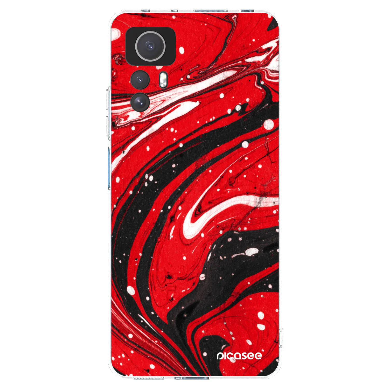 Picasee silikónový prehľadný obal pre Xiaomi Redmi Note 12S - Red black