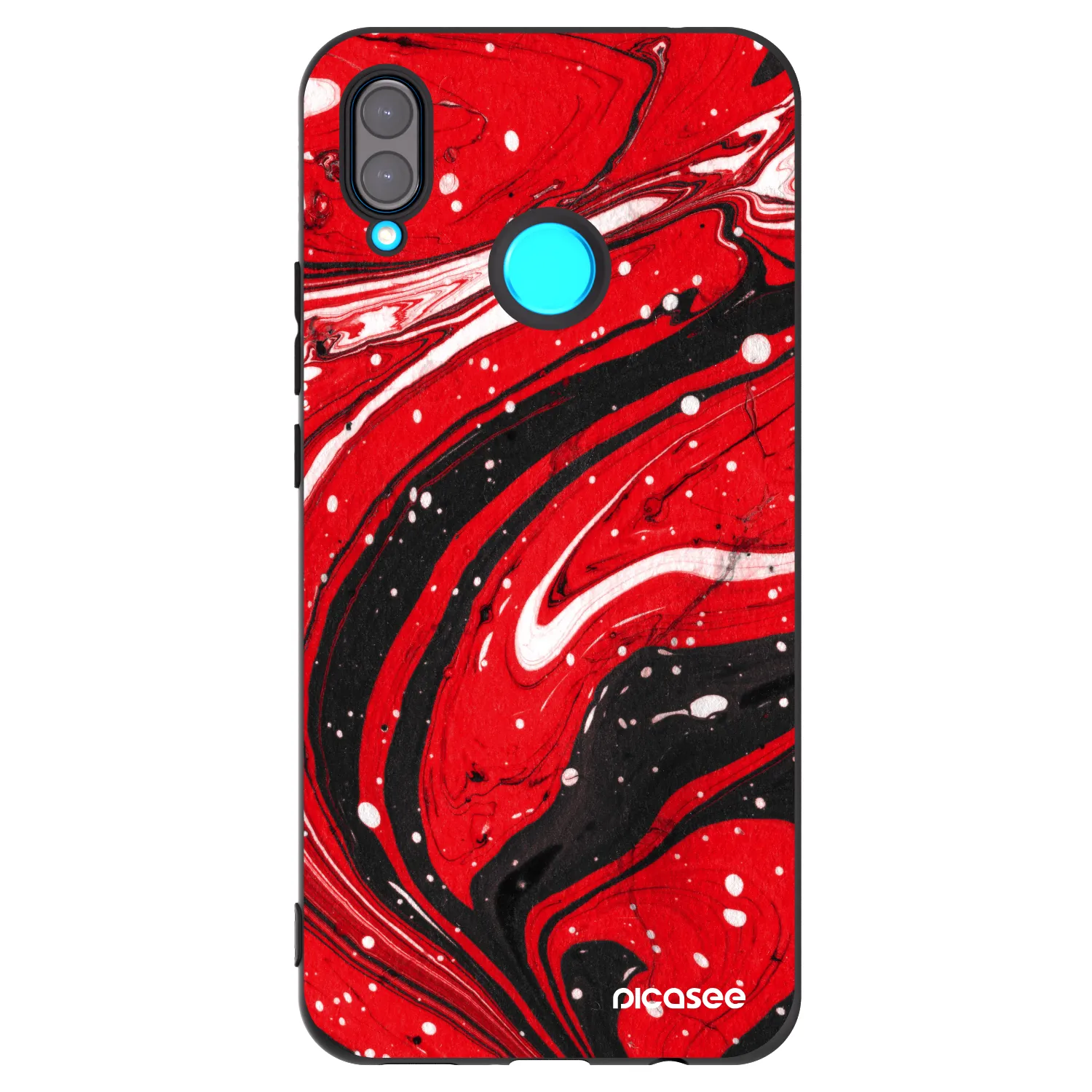 Picasee silikónový čierny obal pre Huawei Nova 3 - Red black