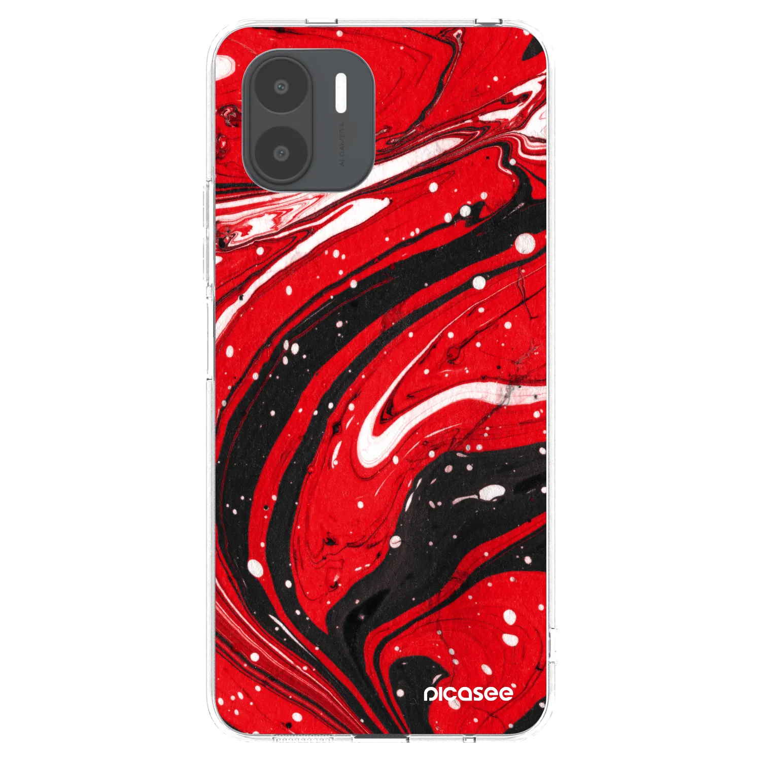 Picasee silikónový prehľadný obal pre Xiaomi Redmi A2 - Red black
