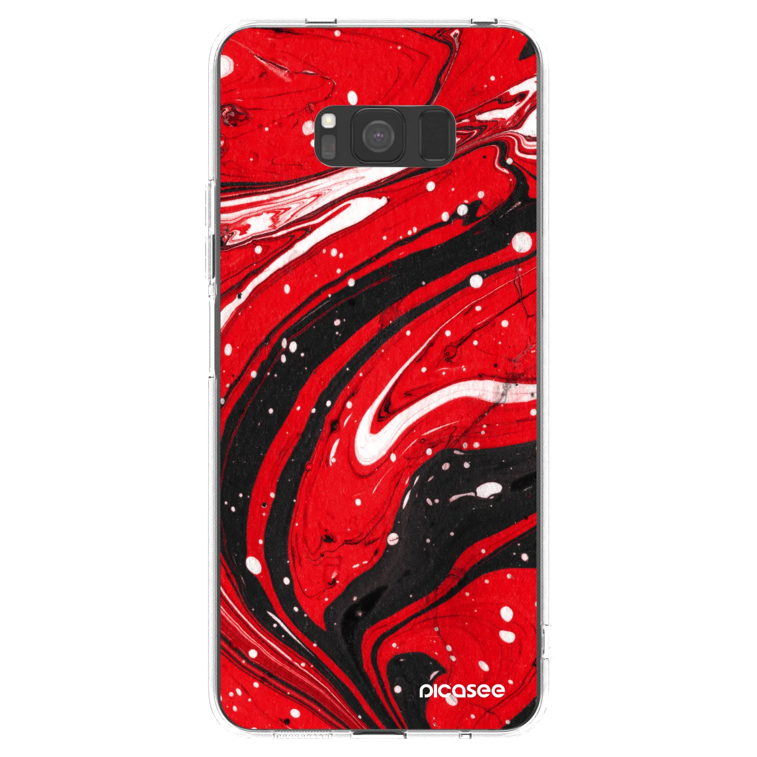 Picasee silikónový prehľadný obal pre Samsung Galaxy S8 G950F - Red black