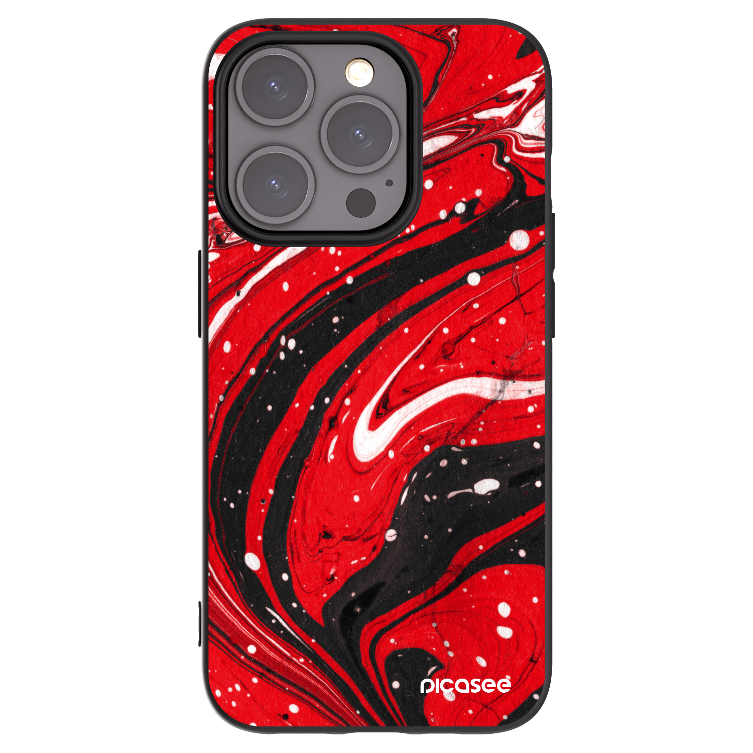 Silikónový čierny obal pre Apple iPhone 15 Pro - Red black