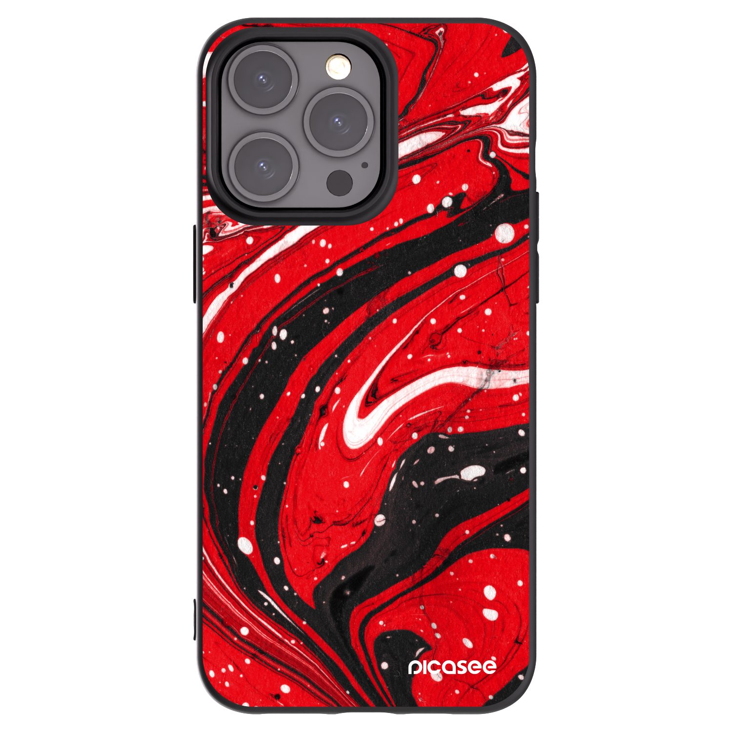 Picasee silikónový čierny obal pre Apple iPhone 15 Pro Max - Red black