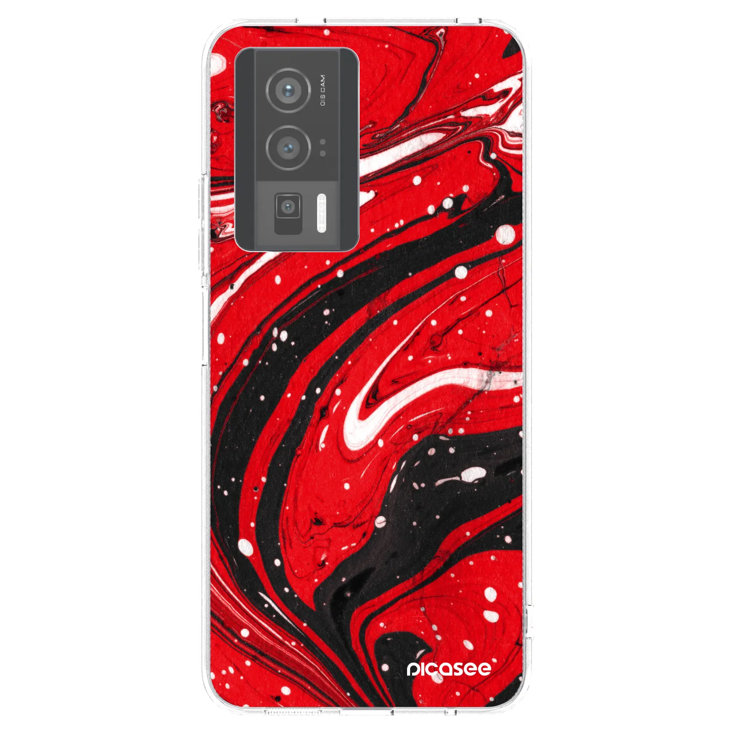 Silikónový prehľadný obal pre Xiaomi Poco F5 Pro 5G - Red black