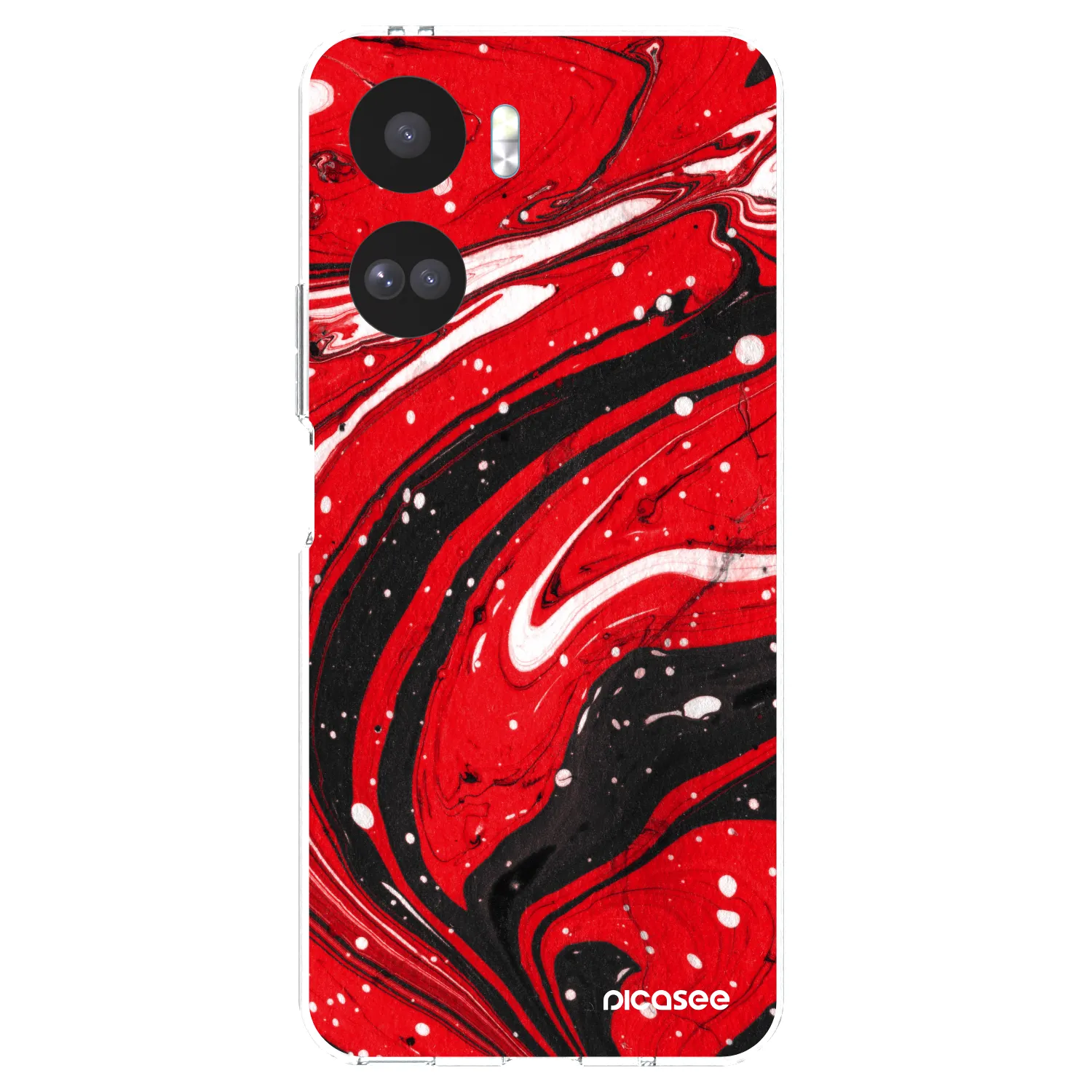 Picasee silikónový prehľadný obal pre Honor 90 Lite 5G - Red black