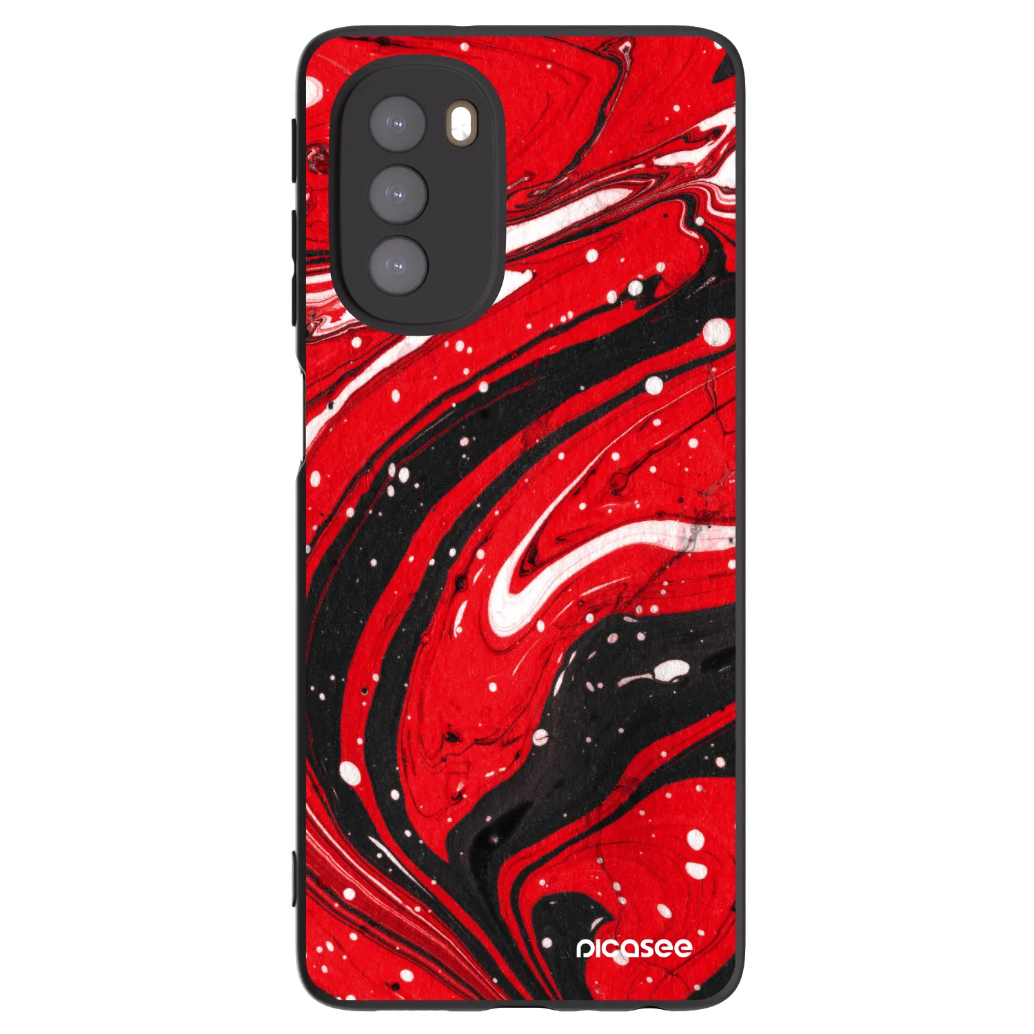 Picasee silikónový čierny obal pre Motorola Moto G51 - Red black