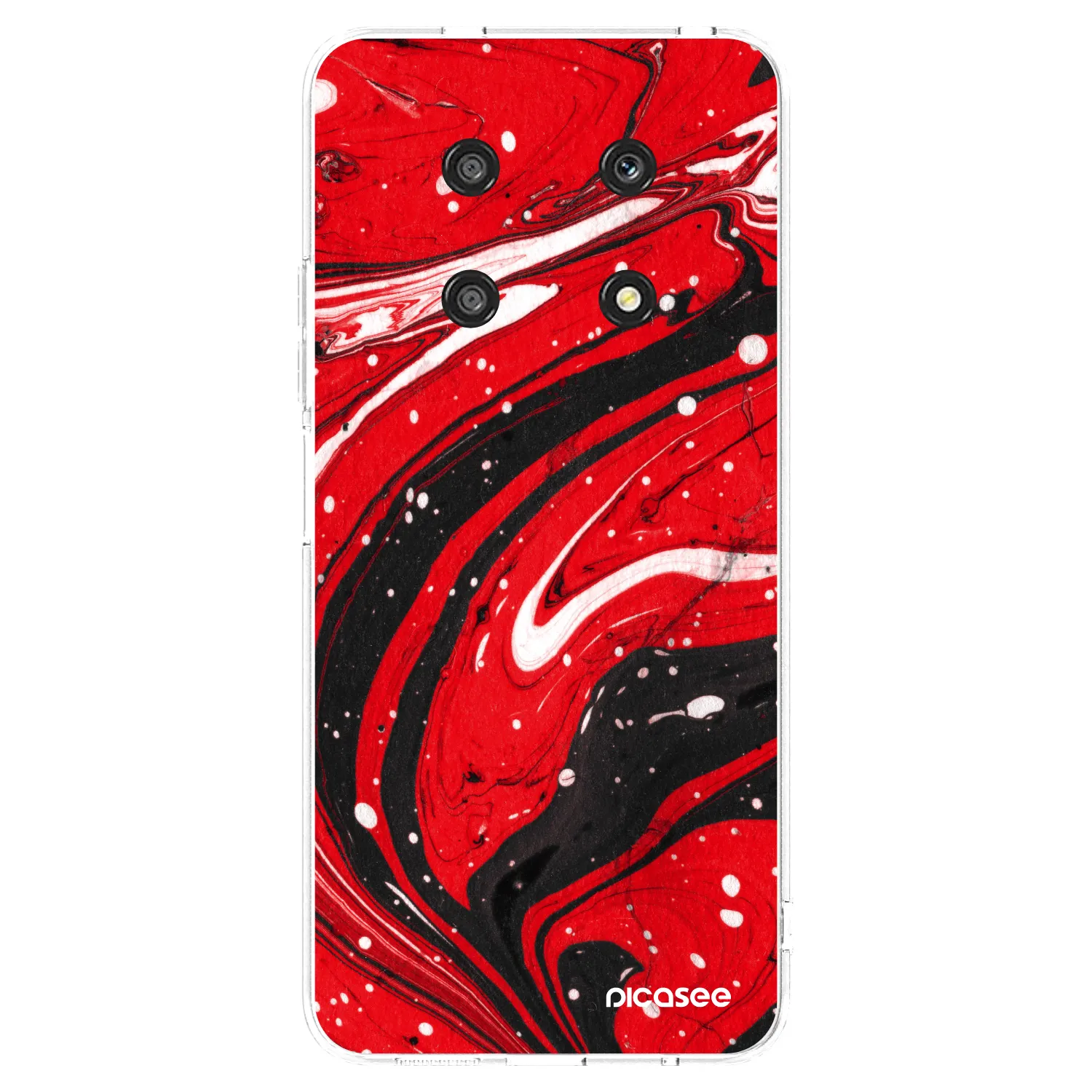 Picasee silikónový prehľadný obal pre Honor Magic4 Lite 5G - Red black