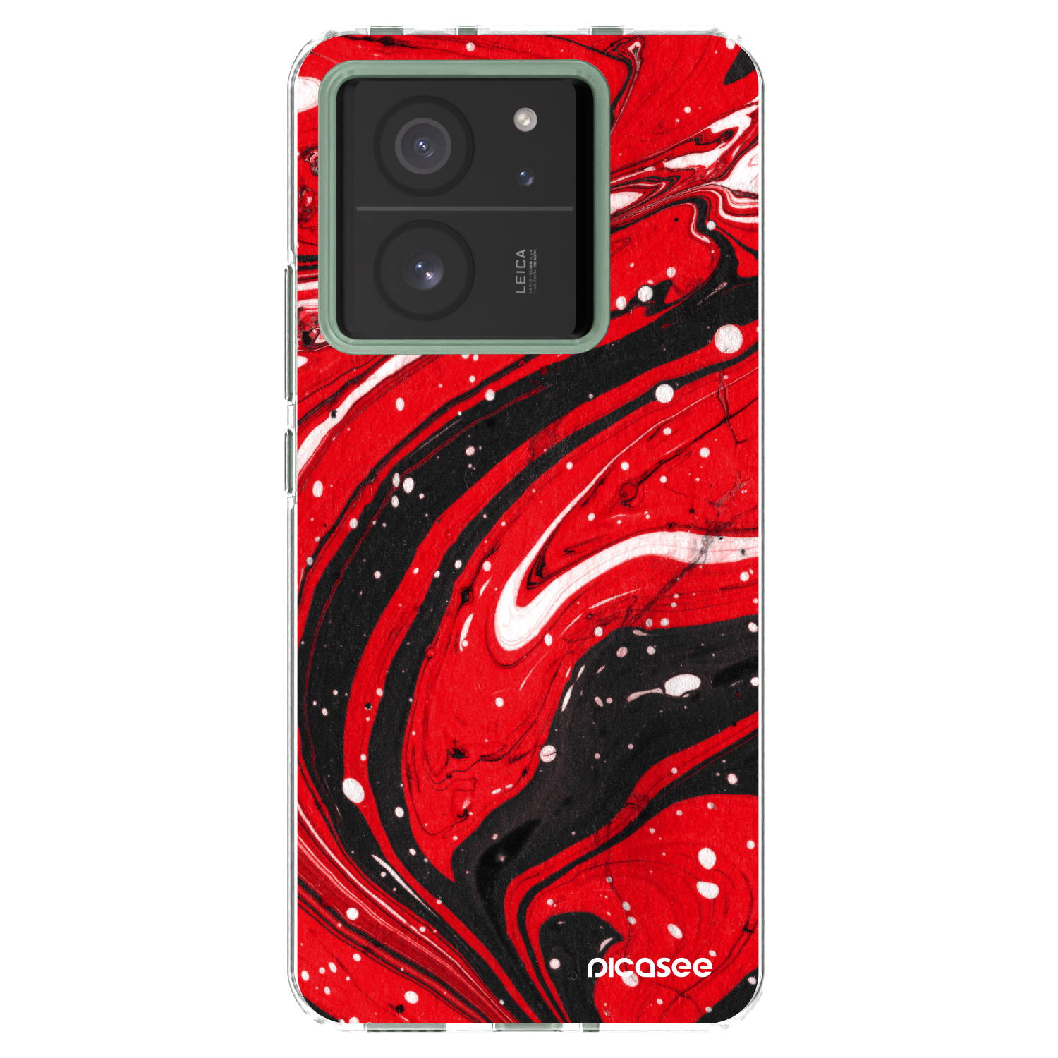 Picasee silikónový prehľadný obal pre Xiaomi 13T Pro - Red black
