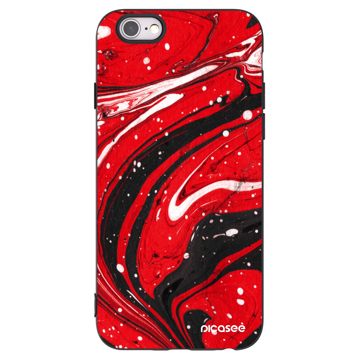 Picasee silikónový čierny obal pre Apple iPhone 6/6S - Red black