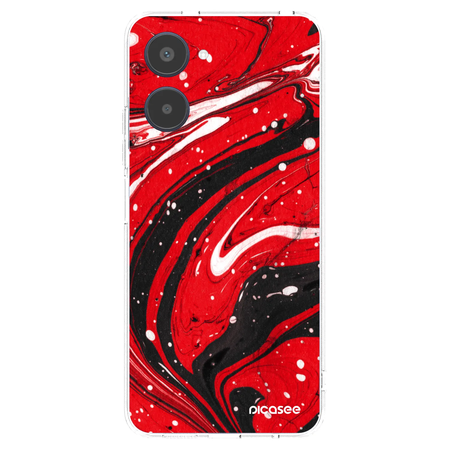 Picasee silikónový prehľadný obal pre Realme 10 4G - Red black