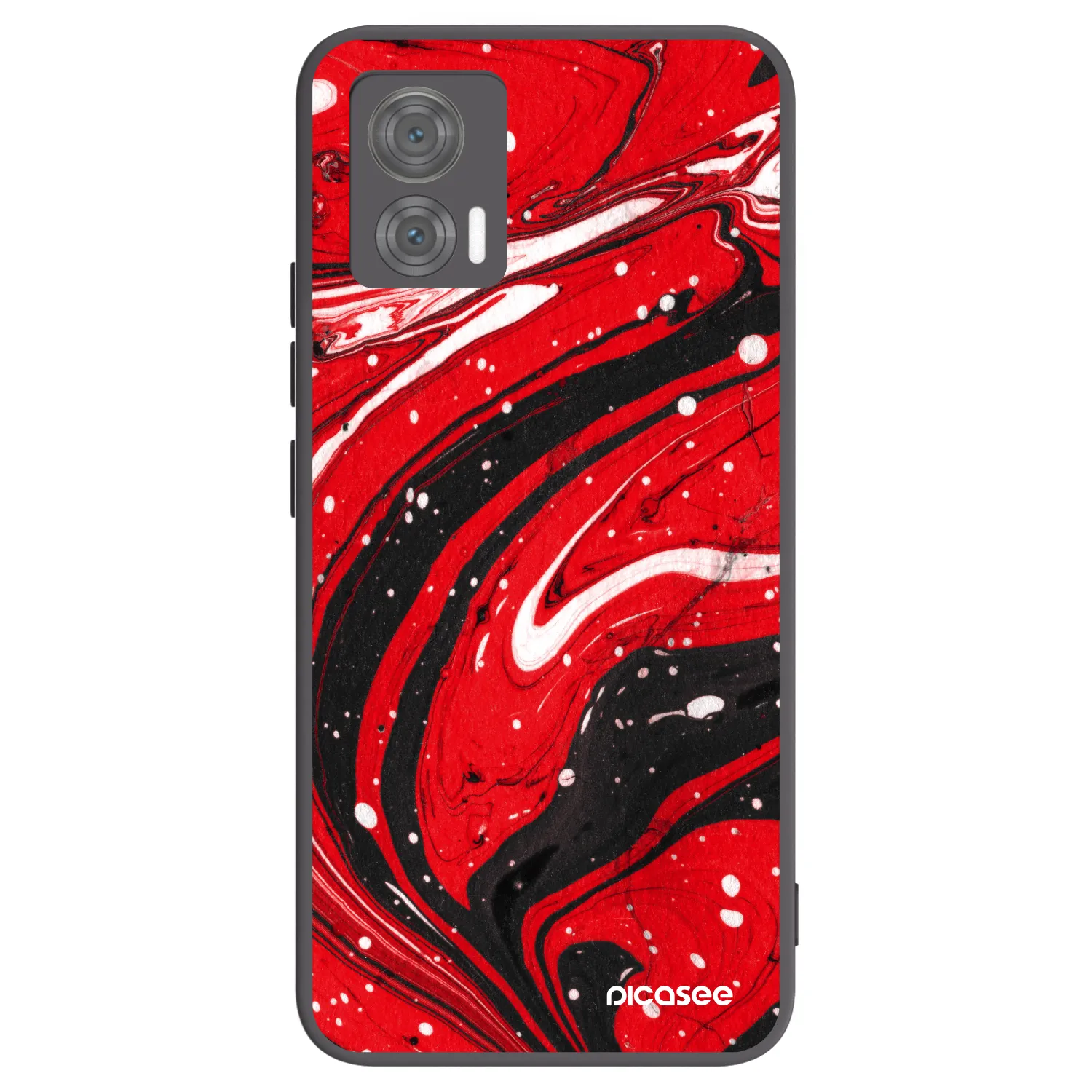 Picasee silikónový čierny obal pre Motorola Edge 30 Neo - Red black