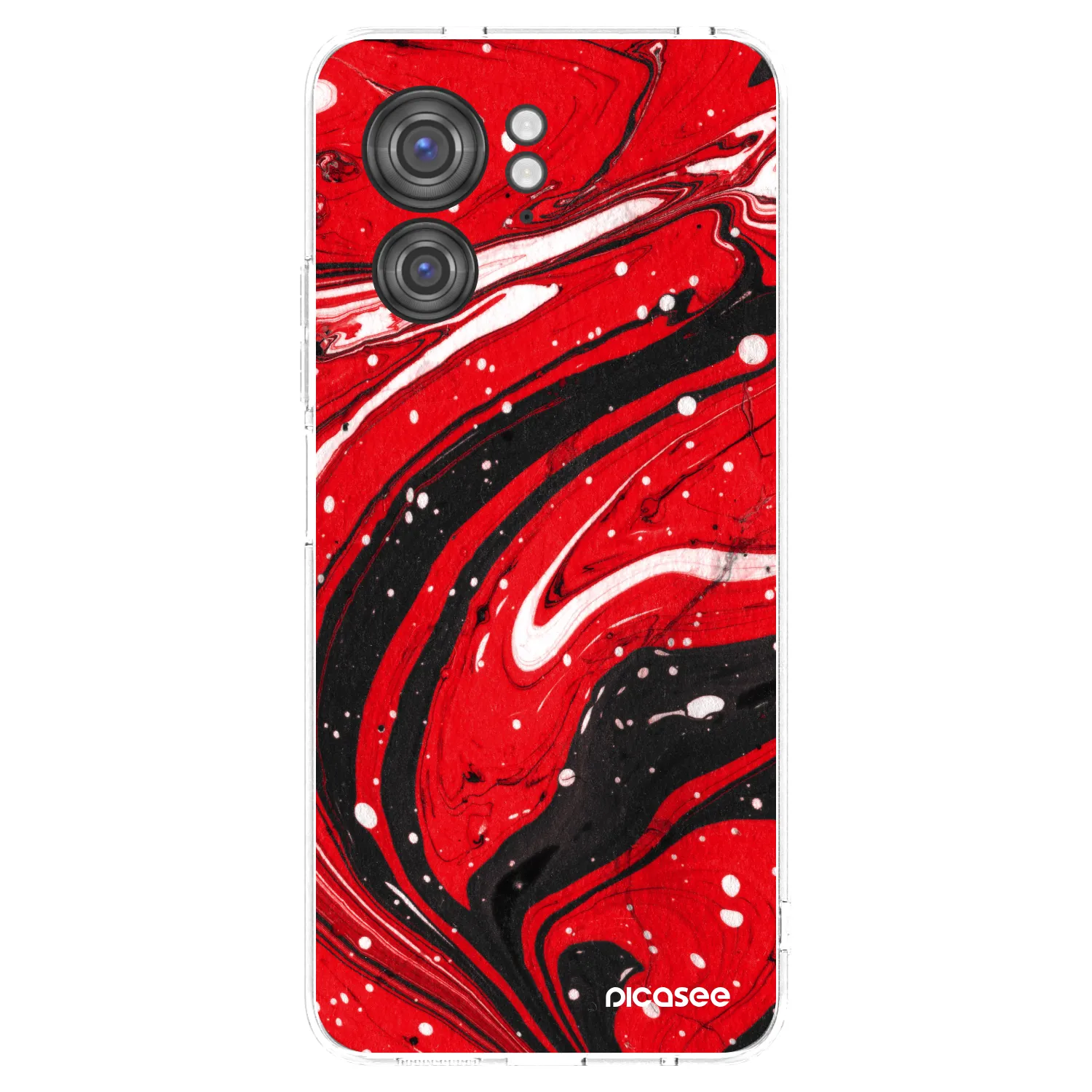 Picasee silikónový prehľadný obal pre Motorola Edge 40 - Red black