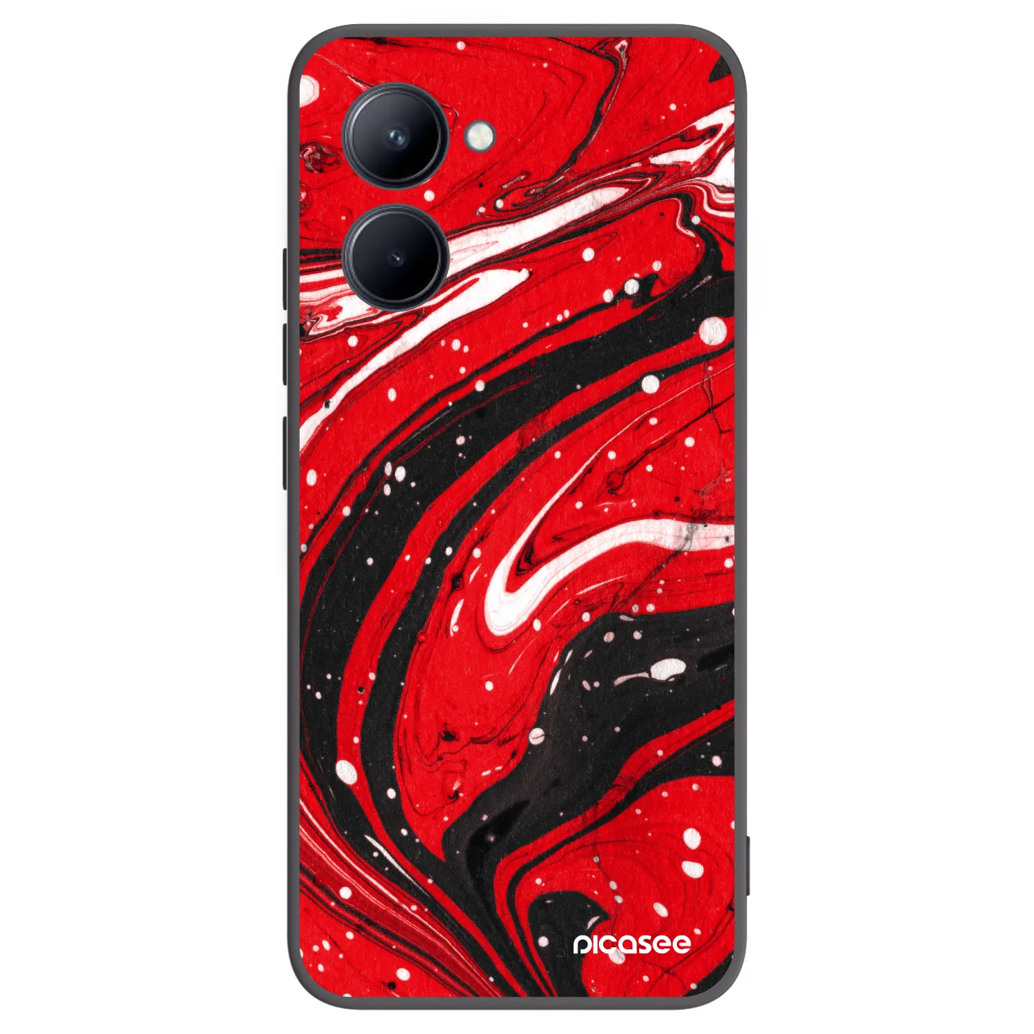 Picasee silikónový čierny obal pre Realme C33 (2023) - Red black