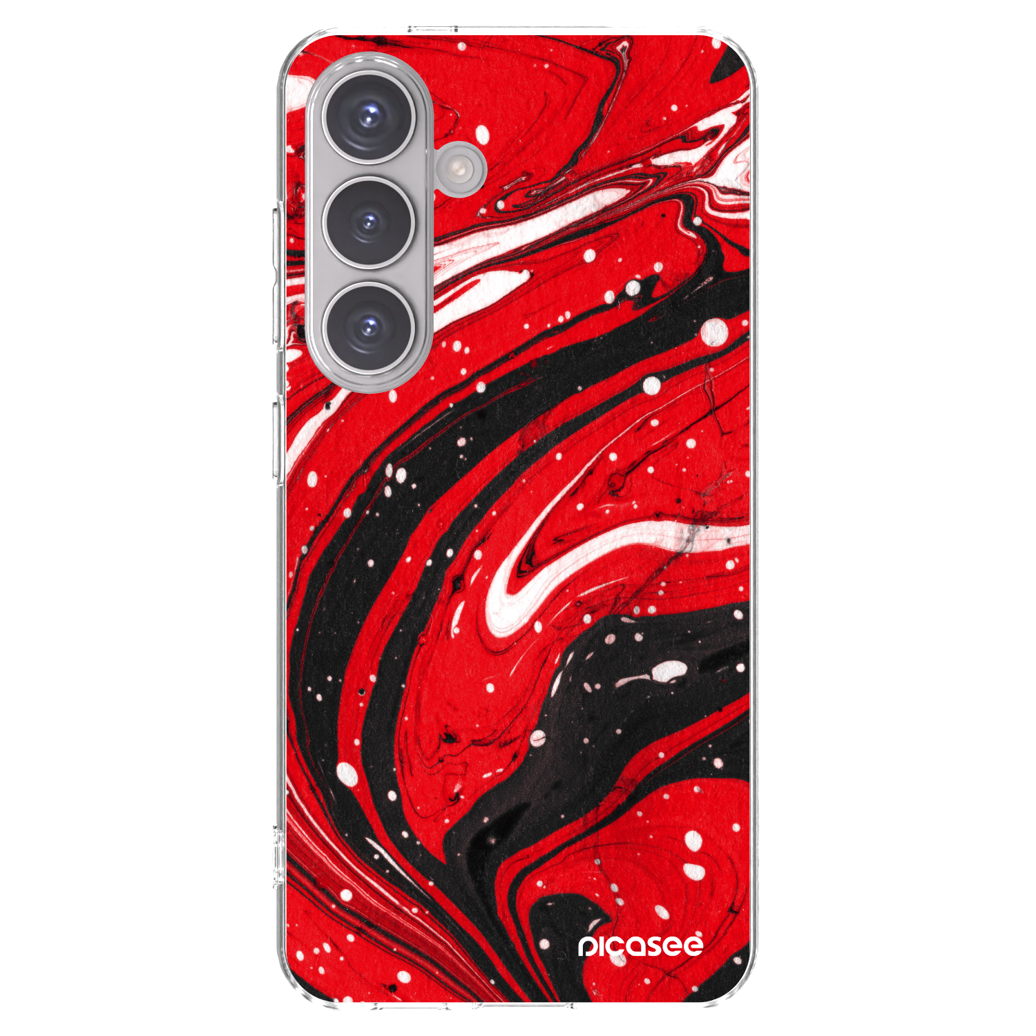 Picasee silikónový prehľadný obal pre Samsung Galaxy S24 S921B 5G - Red black