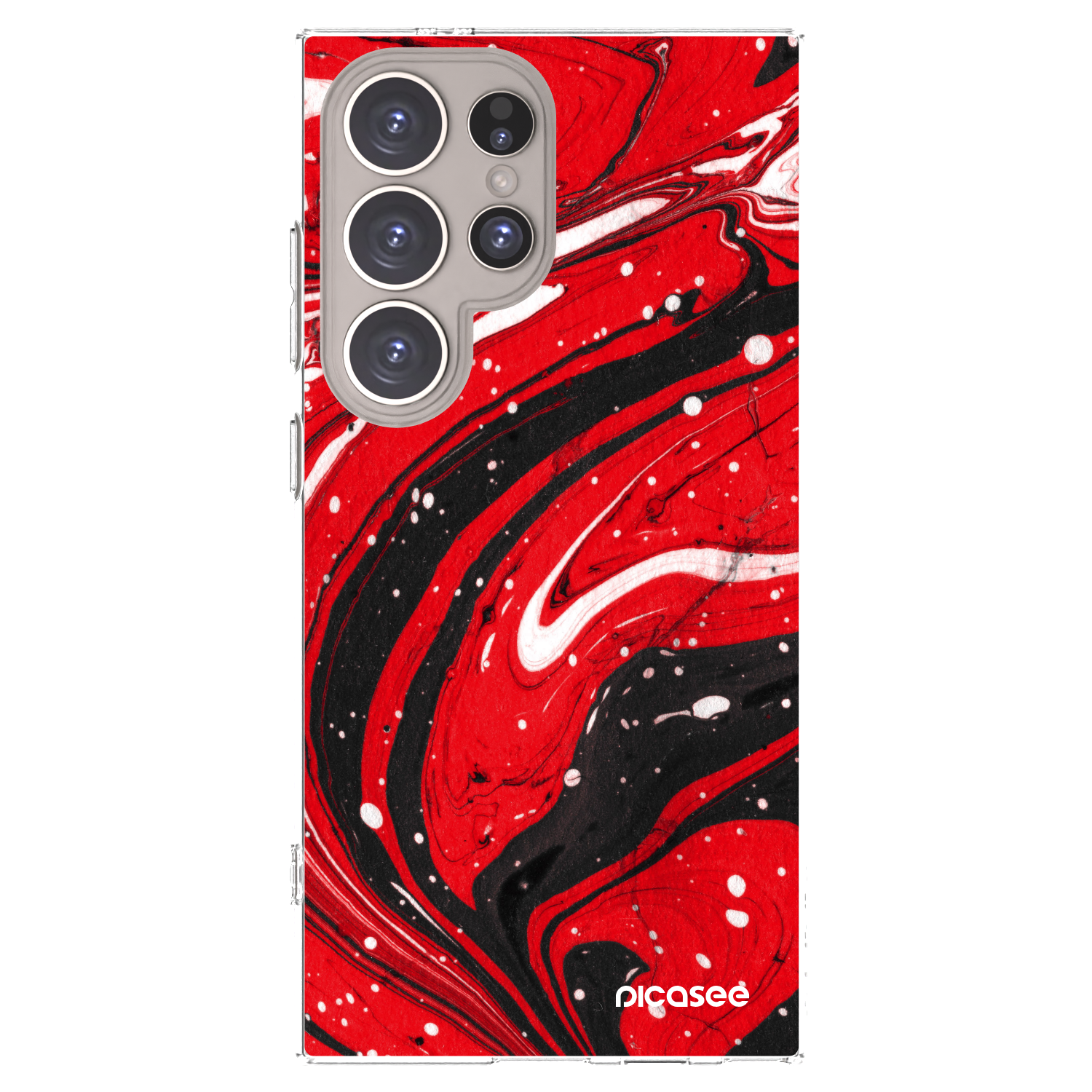 Picasee silikónový prehľadný obal pre Samsung Galaxy S24 Ultra S928B 5G - Red black