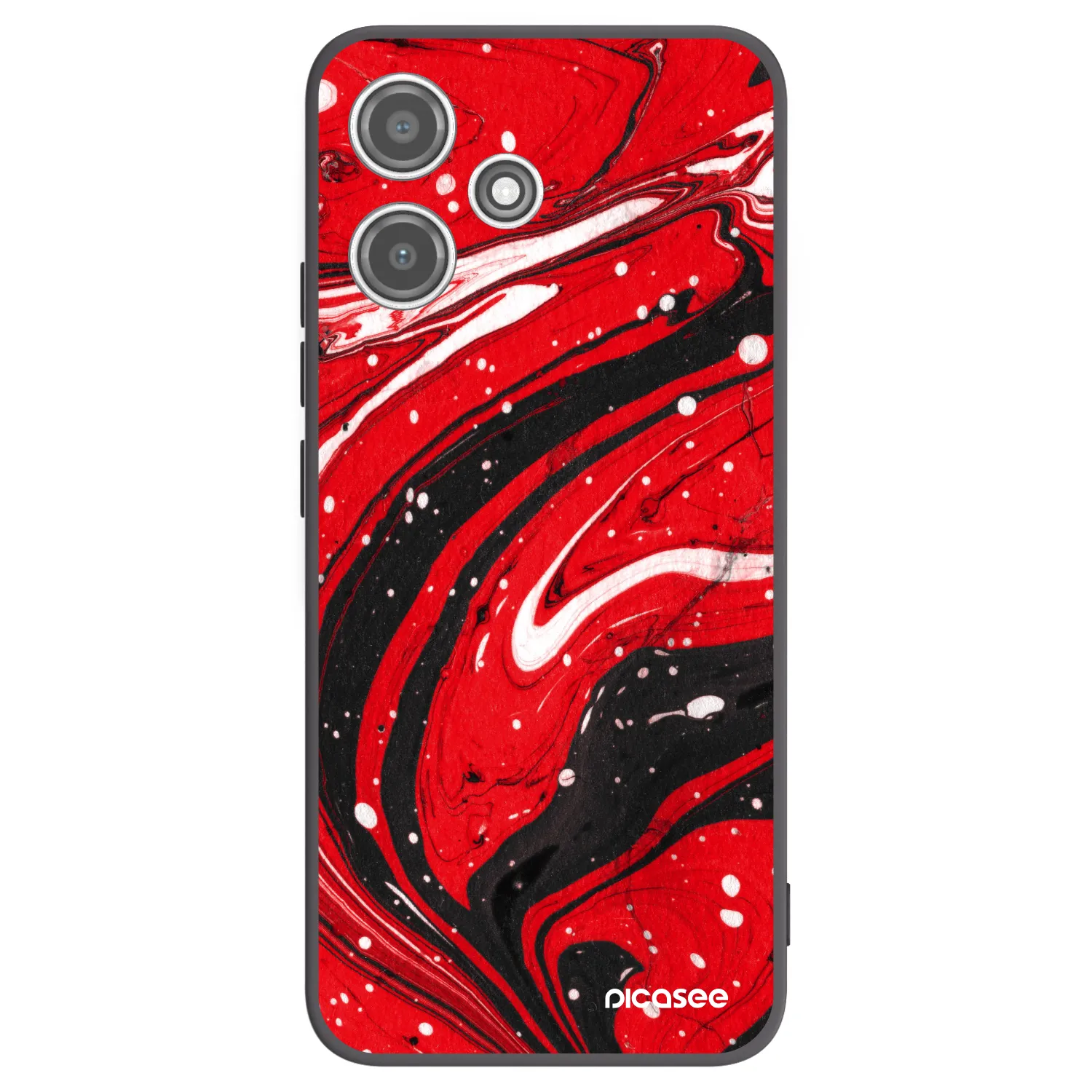 Picasee silikónový čierny obal pre Xiaomi Redmi 12 5G - Red black