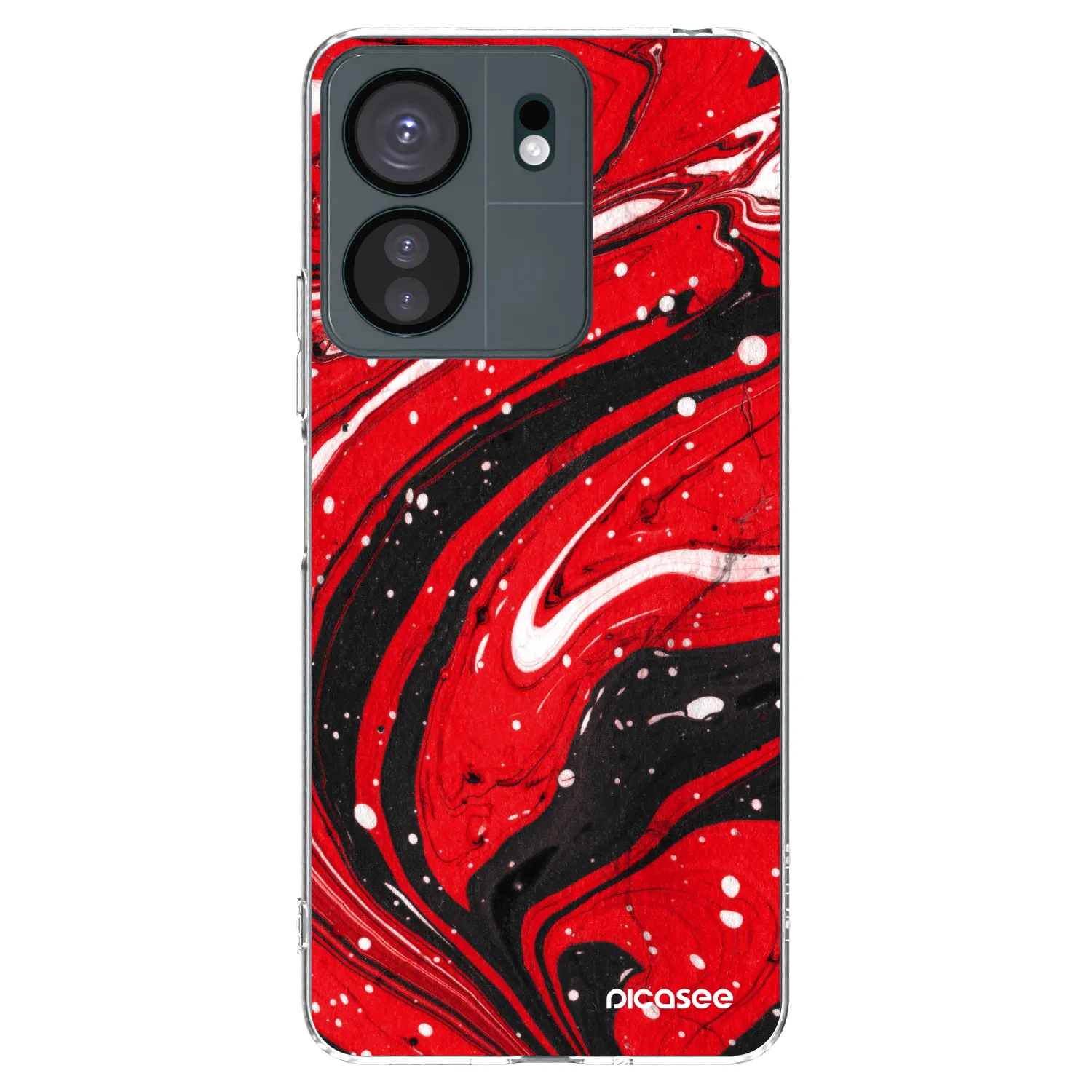 Silikónový prehľadný obal pre Xiaomi Redmi 13C 4G - Red black