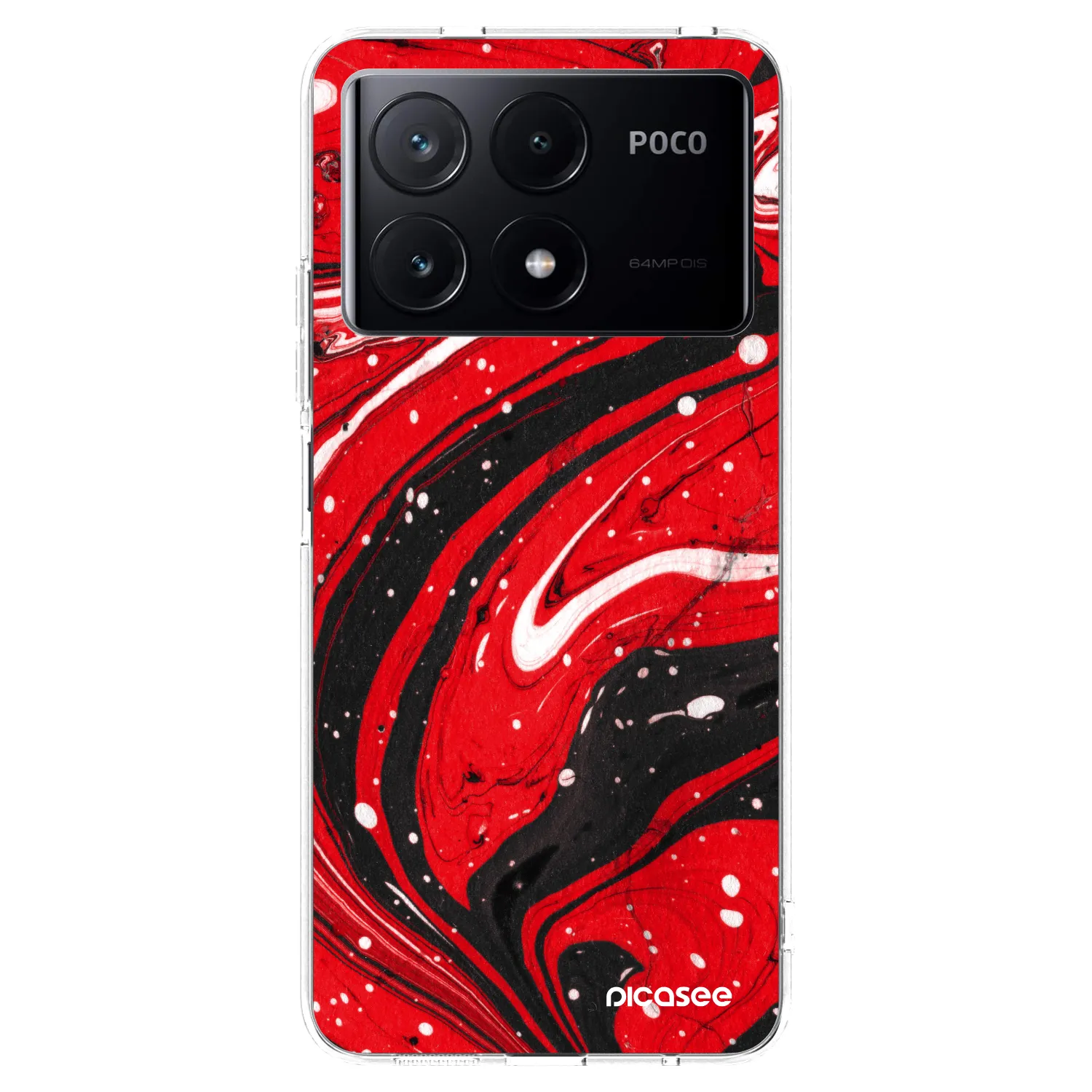 Picasee silikónový prehľadný obal pre Xiaomi Poco X6 Pro - Red black